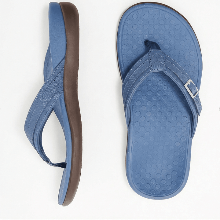 Liselotte - Women's Summer Orthopaedic Toe Post Sandals - Sandals - Dark Blue - Davies & Cooper