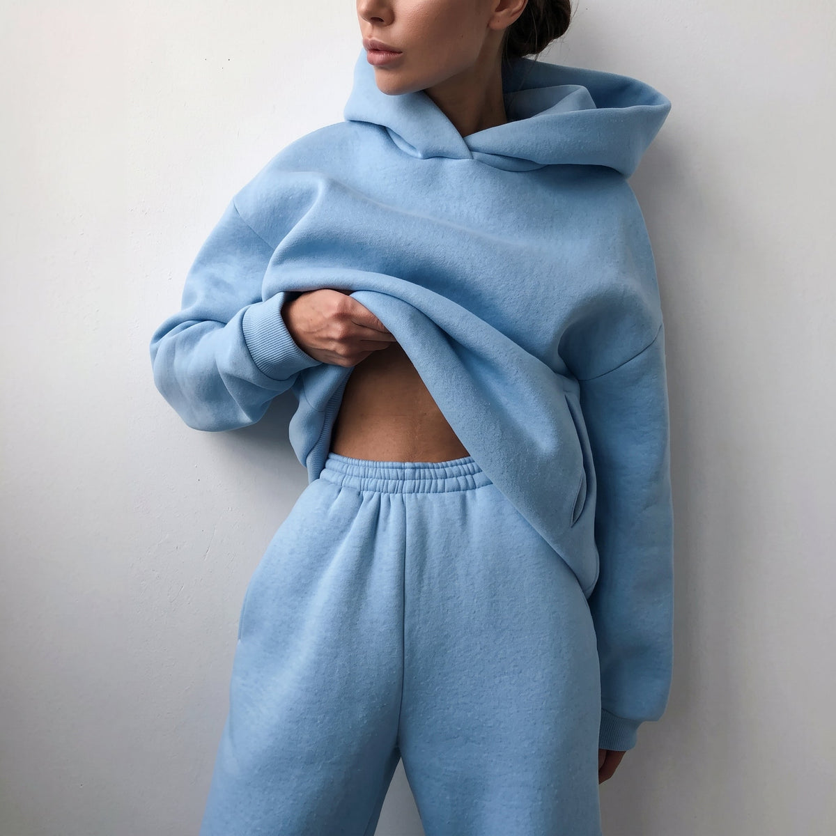 Lola - Women's Oversized Hoodie and Jogger Co-ord Set - Outfit Sets - Blue - Davies & Cooper