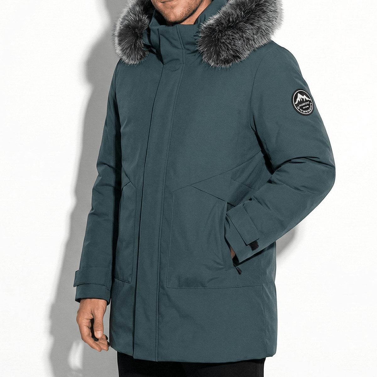 Lukas – Water-Repellent Winter Parka Jacket with Hood - Jackets - Green - Davies & Cooper