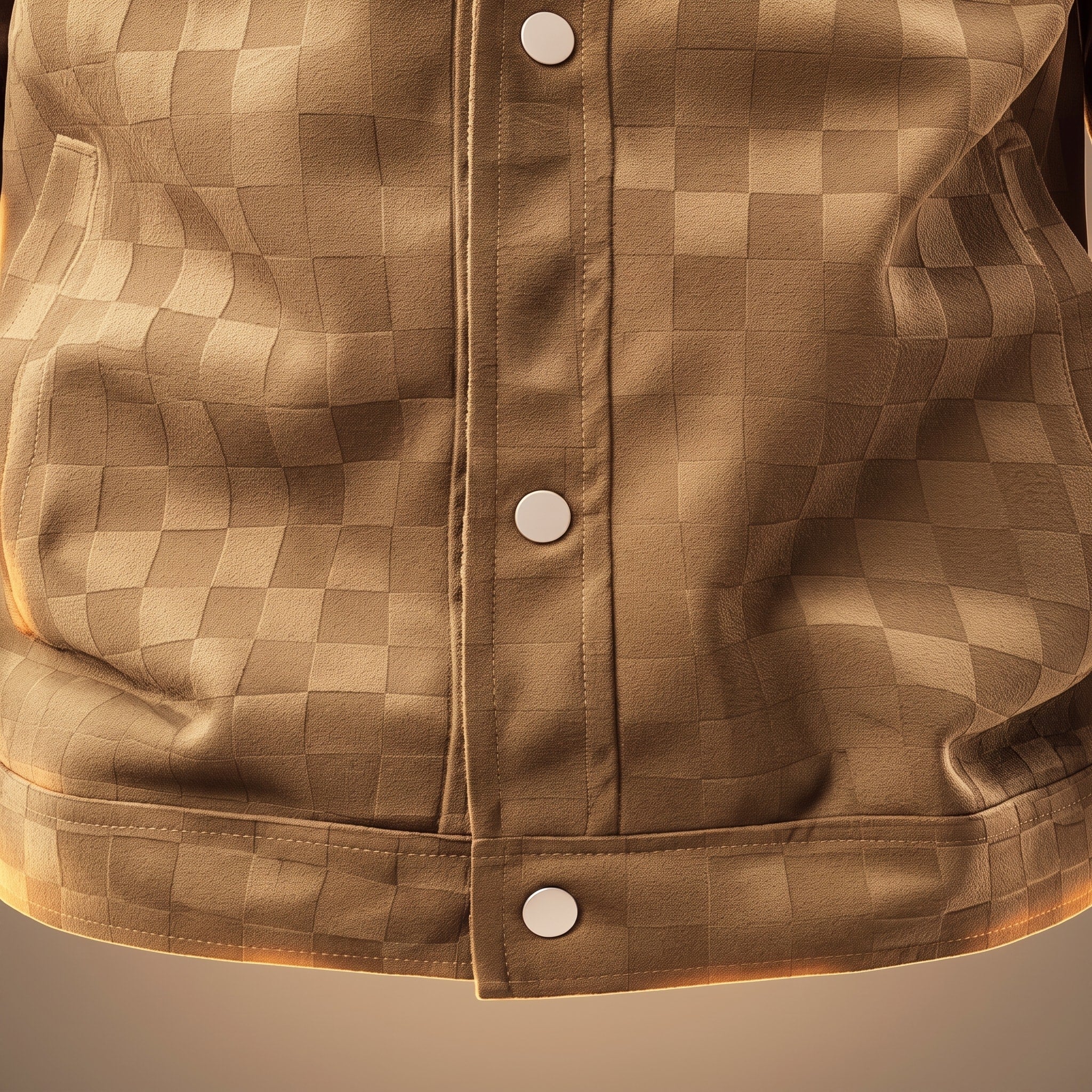 Marcus - Men's Checkered Jacket with Chest Pockets - Trucker Jackets - Brown - Davies & Cooper