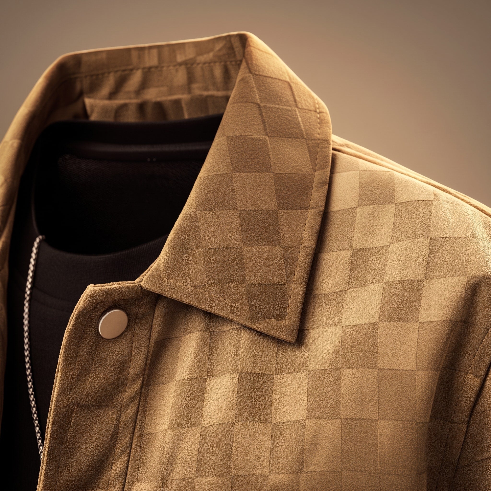Marcus - Men's Checkered Jacket with Chest Pockets - Trucker Jackets - Brown - Davies & Cooper