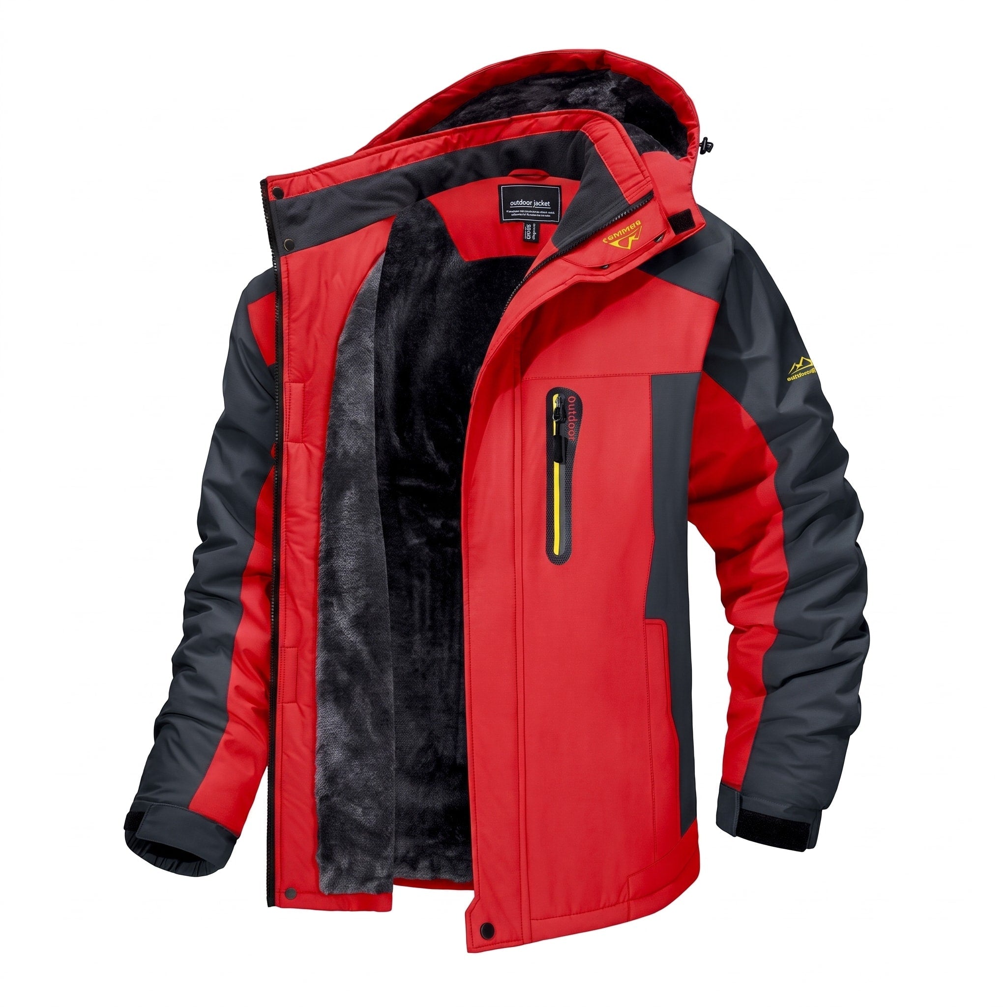 Marcus - Men's Hooded Parka Jacket with Zip Pockets - Parkas - Red - Davies & Cooper