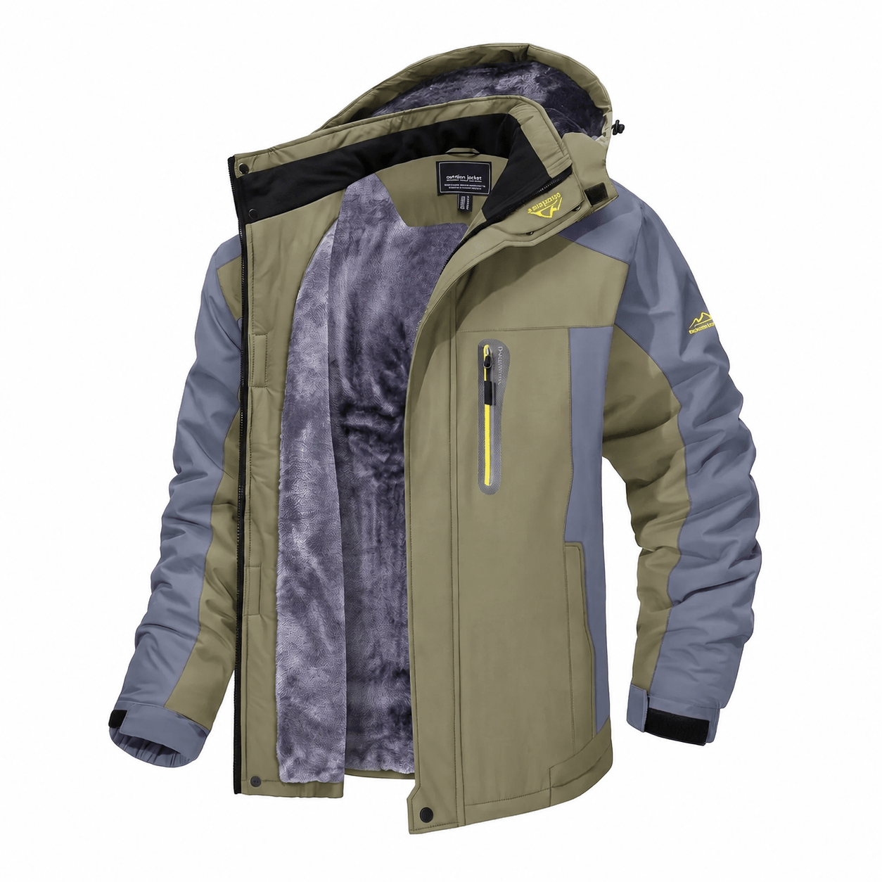 Marcus - Men's Hooded Parka Jacket with Zip Pockets - Parkas - Green - Davies & Cooper