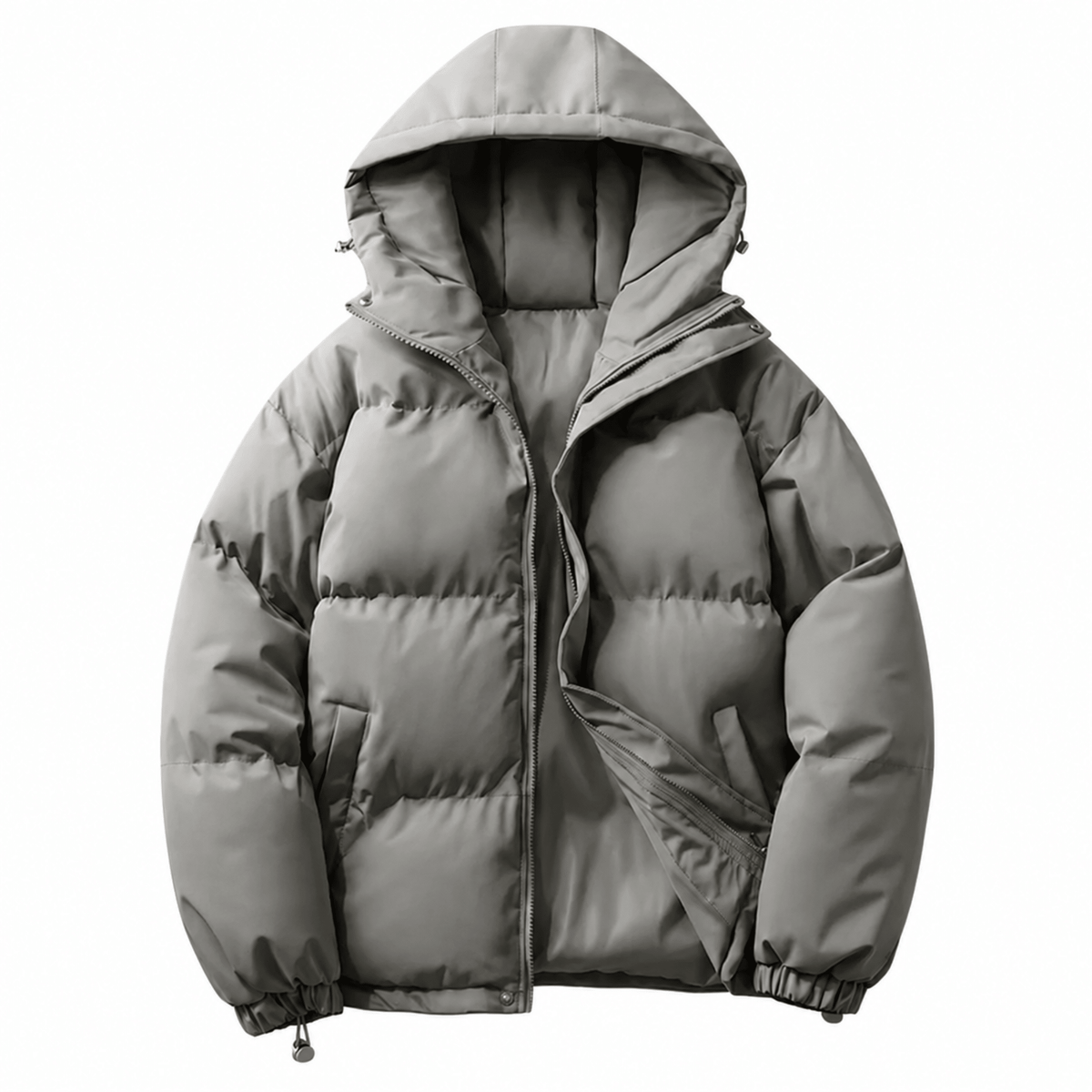 Marcus - Men's Hooded Puffer Jacket with Zip Fastening and Drawstring Hem - Puffer Jackets - Green - Davies & Cooper