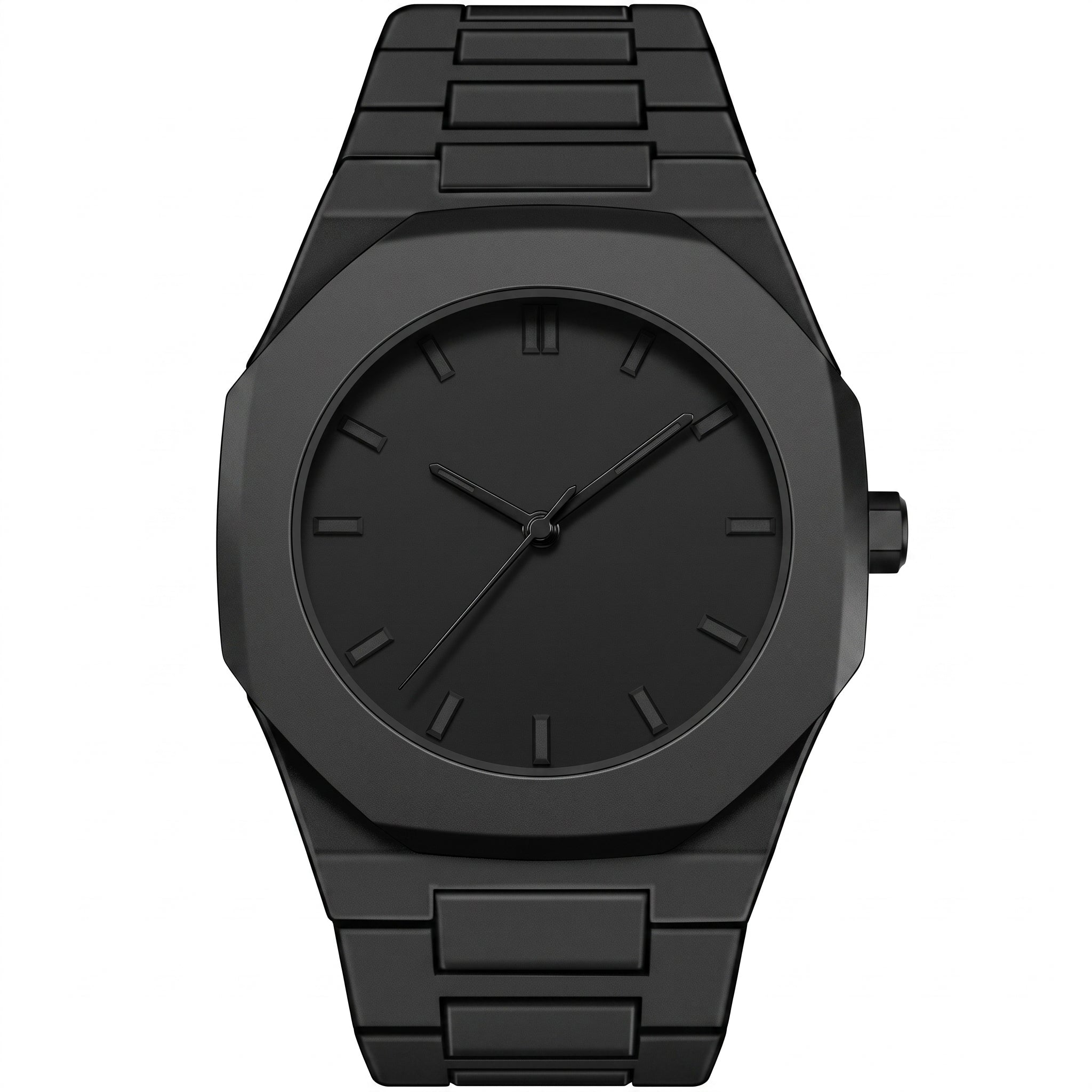 Marcus - Men's Minimalist Octagonal Case Wrist Watch - Watches - Black - Davies & Cooper