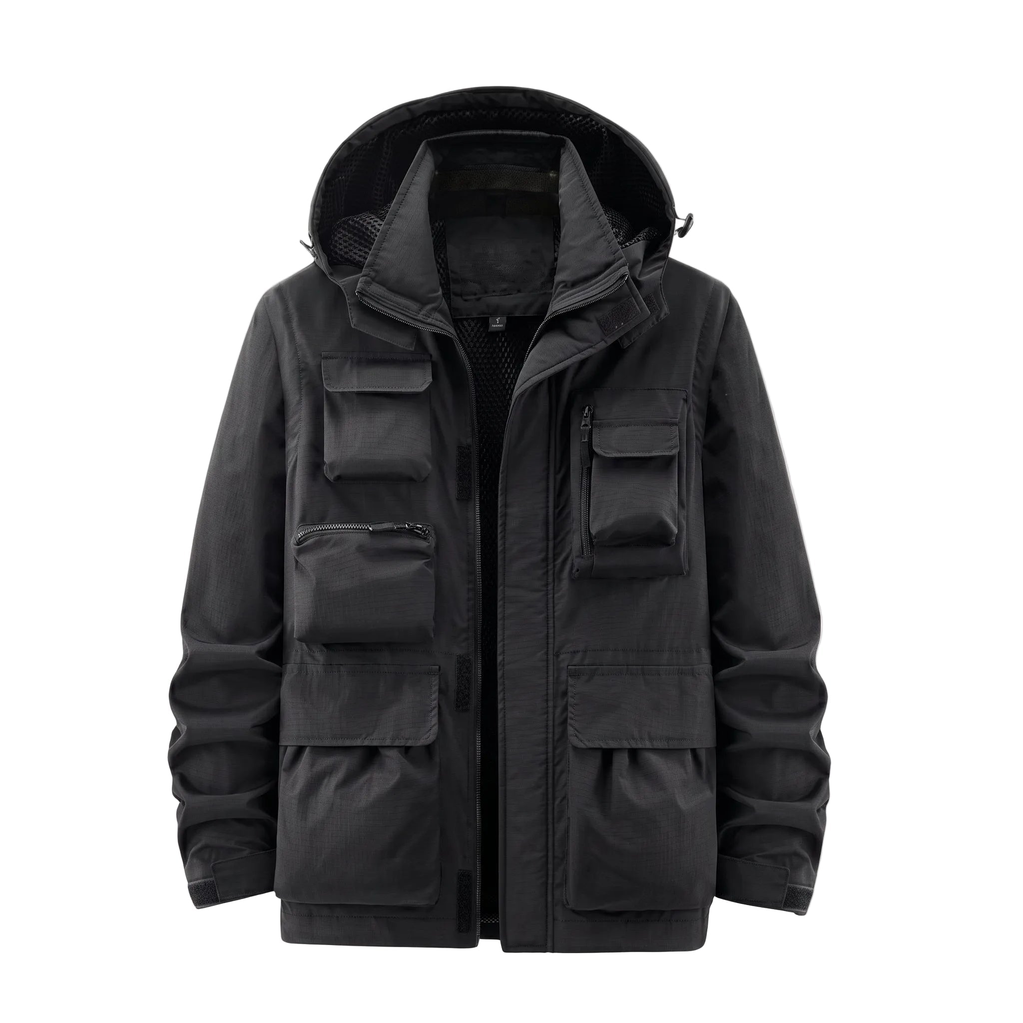 Marcus - Men's Multi-Pocket Hooded Utility Jacket - Coats & Jackets - Black - Davies & Cooper