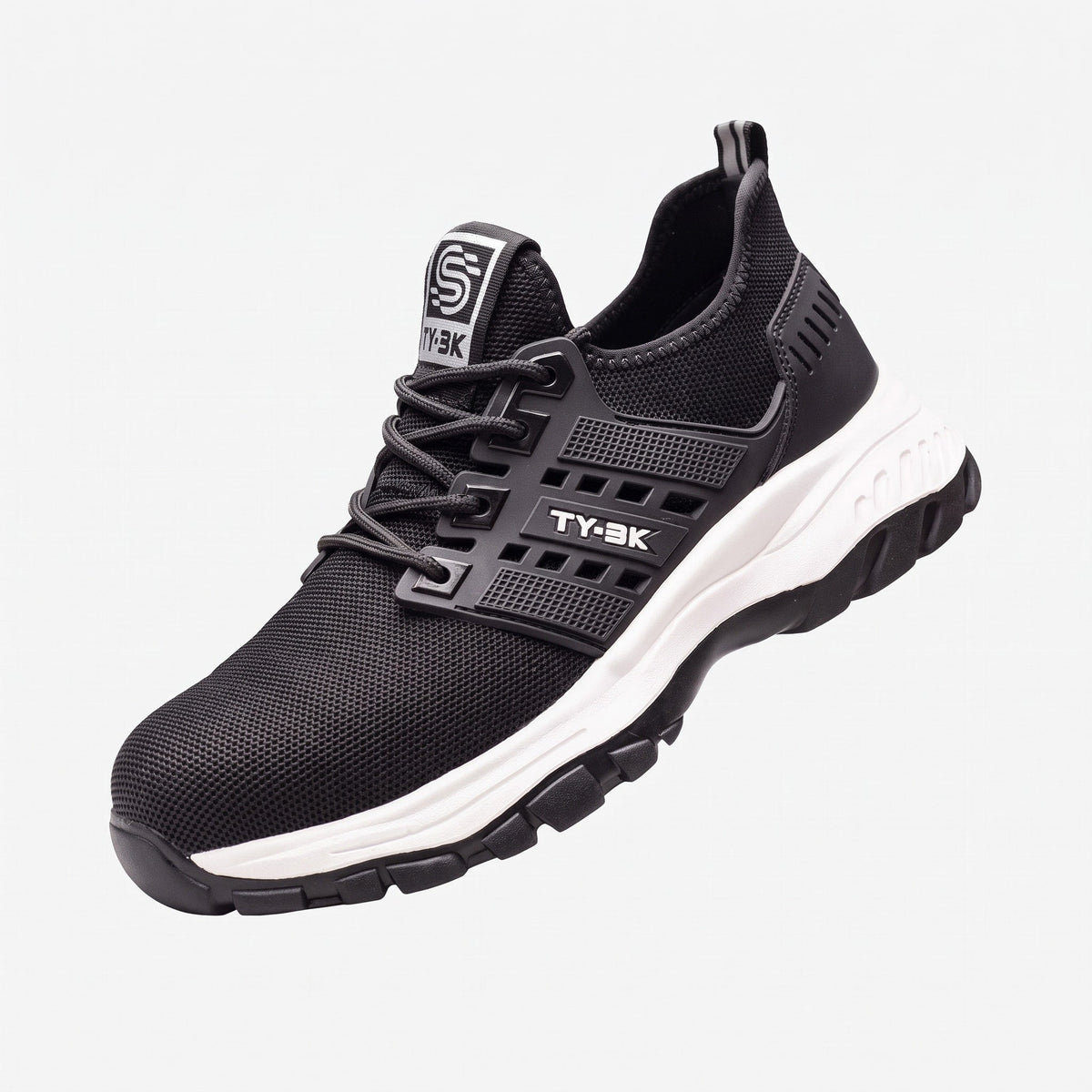Marcus - Men's Orthopaedic Lace-Up Safety Trainers with Reinforced Toe - Safety Boots - Black - Davies & Cooper