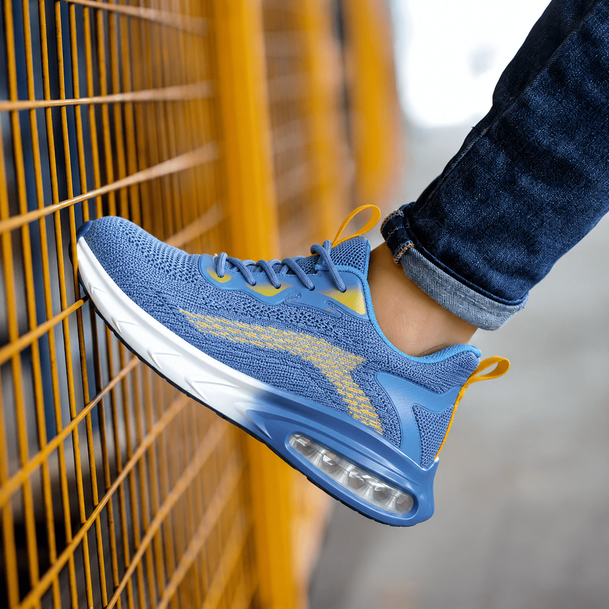 Marcus - Men's Orthopaedic Lace-Up Trainers with Cushioned Sole - Sneakers - Blue - Davies & Cooper