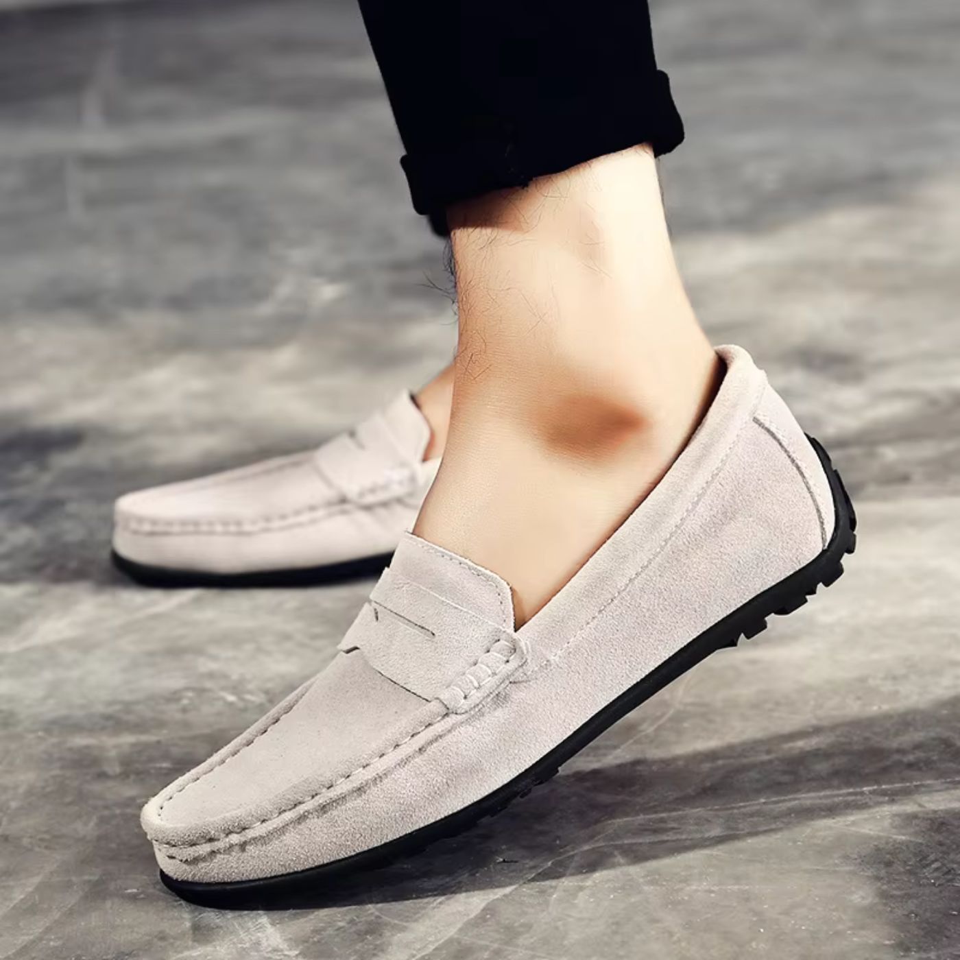 Marcus - Men's Slip-On Penny Loafers with Round Toe