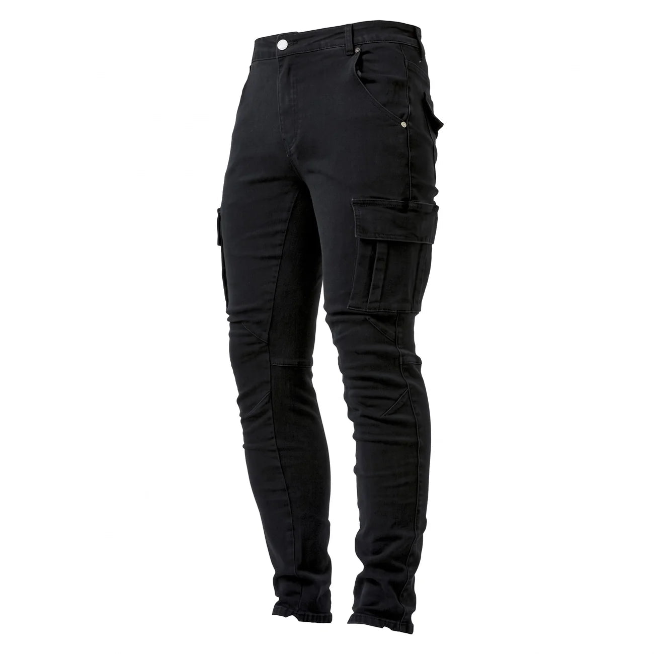 Marcus - Men's Slim Fit Cargo Jeans with Multiple Pockets - Jeans - Black - Davies & Cooper