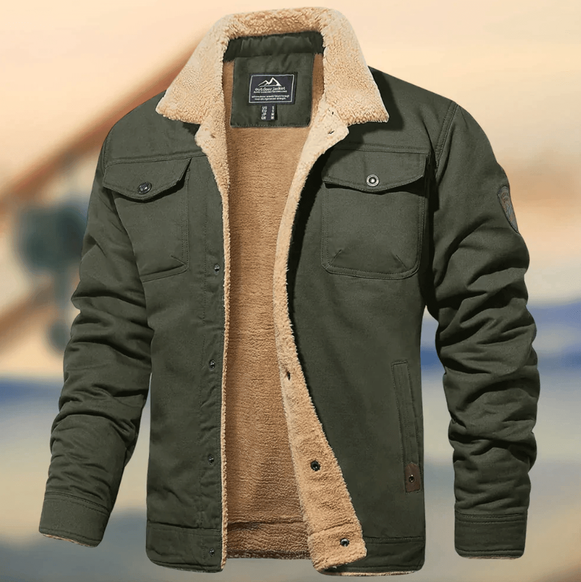 Markus - Men’s Spring Sherpa Lined Jacket - Jackets - Green - Davies & Cooper