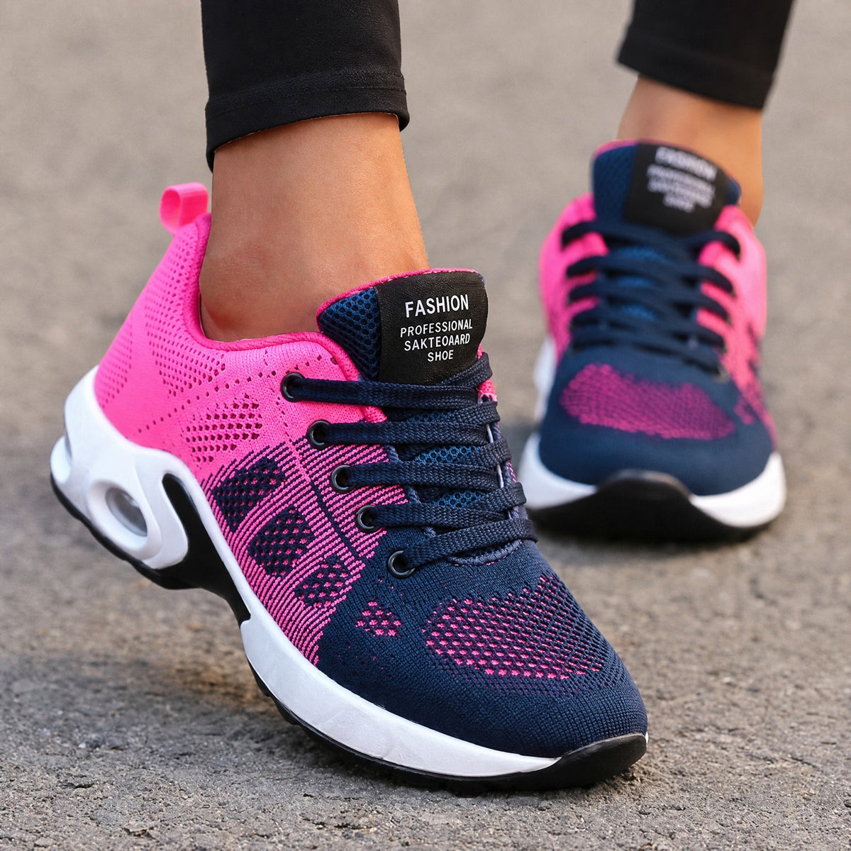 Marley - Women's Orthopaedic Lace-Up Trainers with Cushioned Sole - Sneakers - Pink - Davies & Cooper