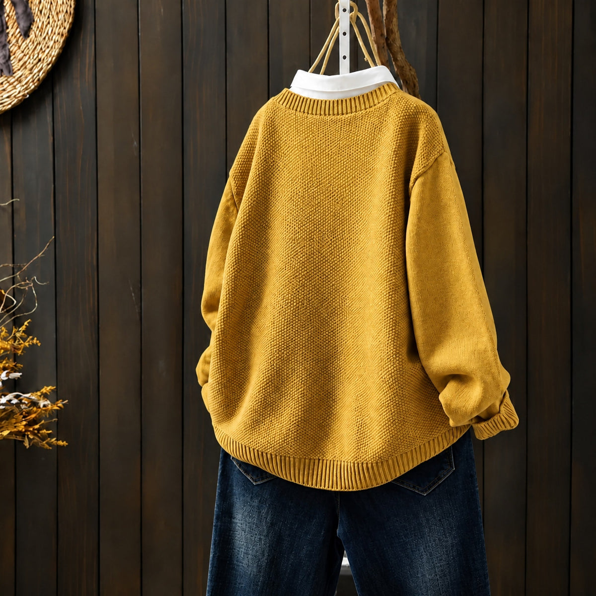 Morgan - Women's Oversized Chunky Knit Cardigan - Cardigans - Yellow - Davies & Cooper