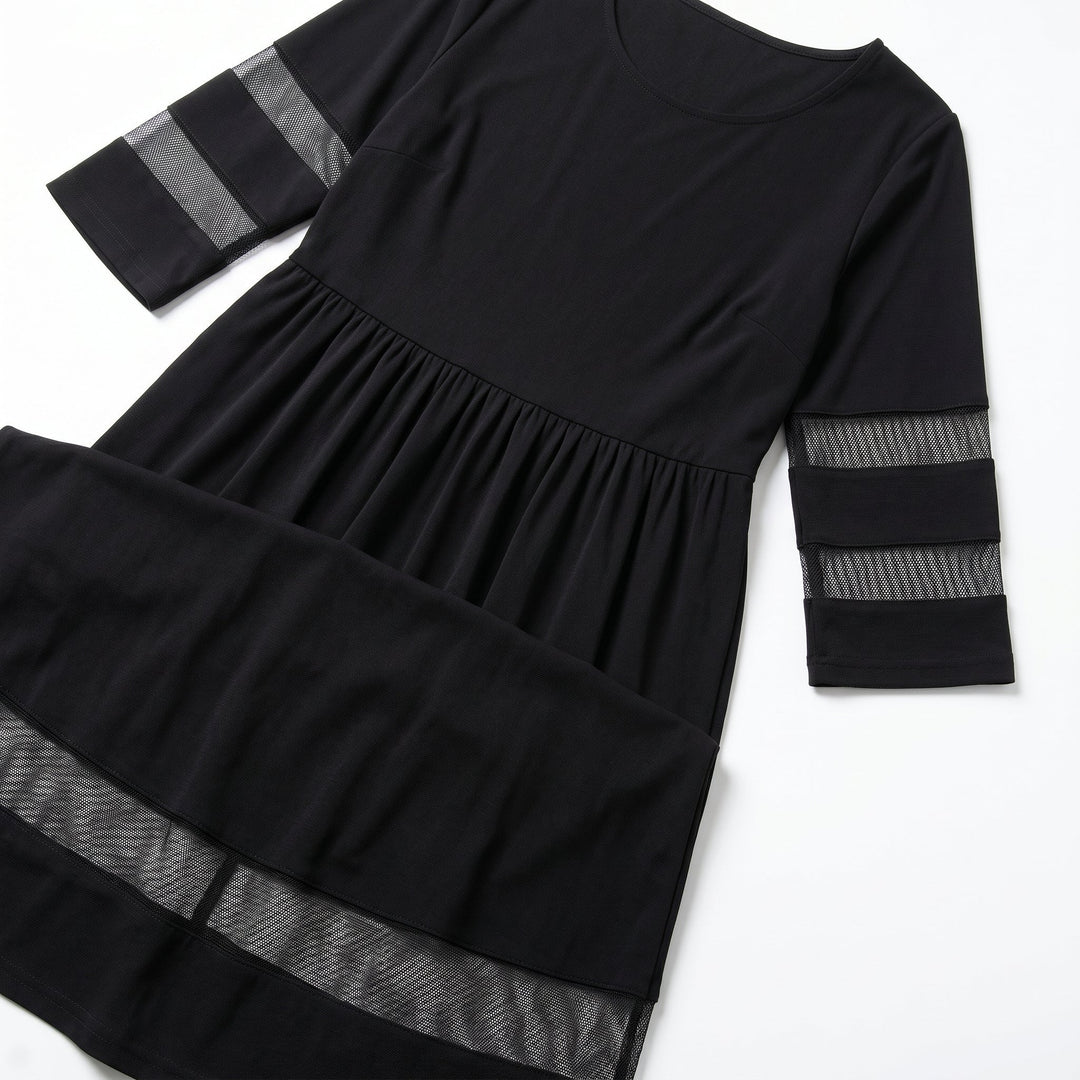 Nadia – Women's Summer Mesh Trim Maxi Dress - Maxi Dress - Black - Davies & Cooper