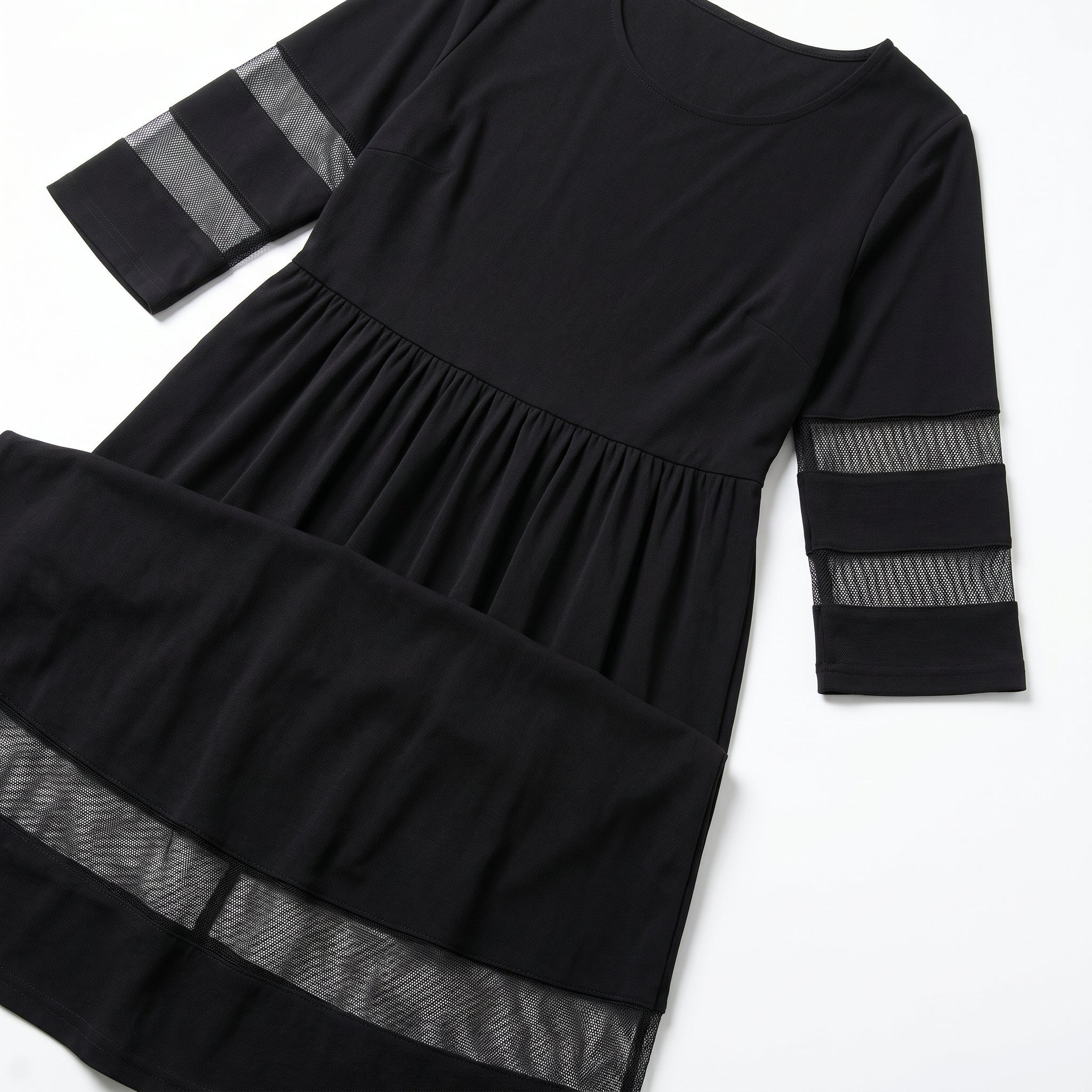 Nadia – Women's Summer Mesh Trim Maxi Dress - Maxi Dress - Black - Davies & Cooper