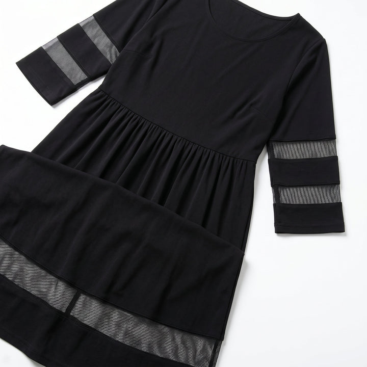 Nadia – Women's Summer Mesh Trim Maxi Dress - Maxi Dress - Black - Davies & Cooper