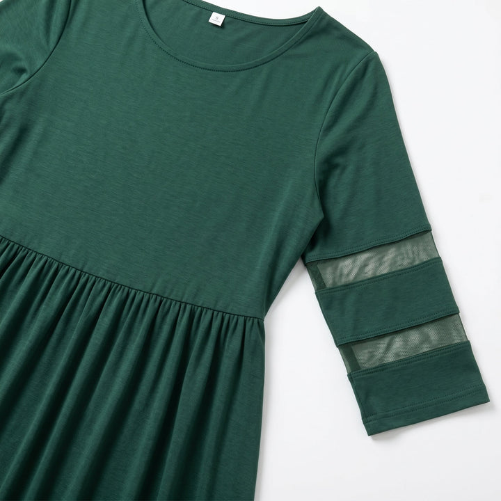 Nadia – Women's Summer Mesh Trim Maxi Dress - Maxi Dress - Green - Davies & Cooper