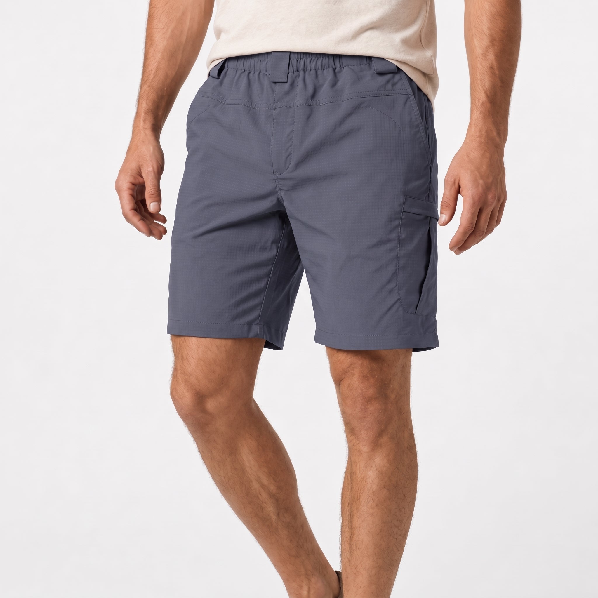 Nathan - Men's Summer Relaxed Fit Cargo Shorts - Cargo Shorts - Blue - Davies & Cooper