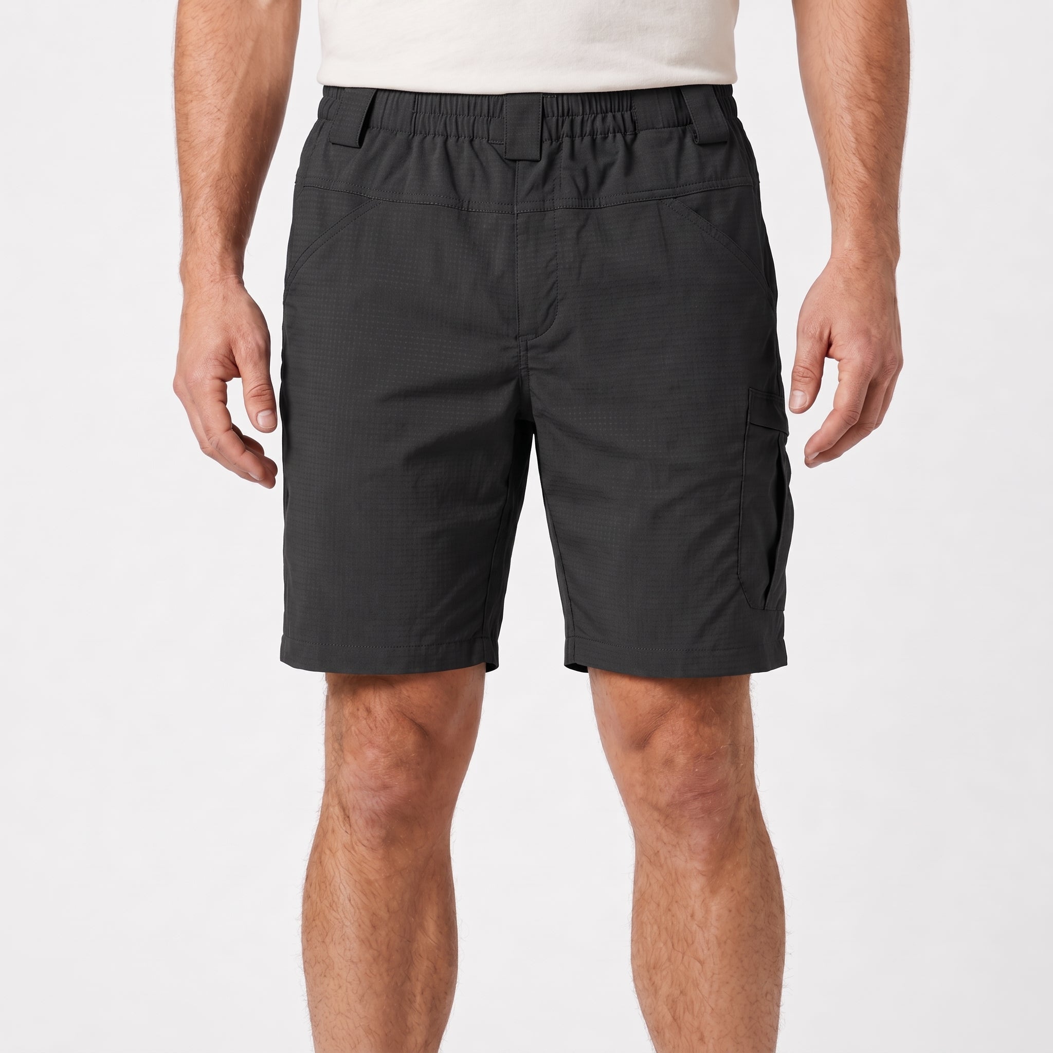 Nathan - Men's Summer Relaxed Fit Cargo Shorts - Cargo Shorts - Dark Grey - Davies & Cooper