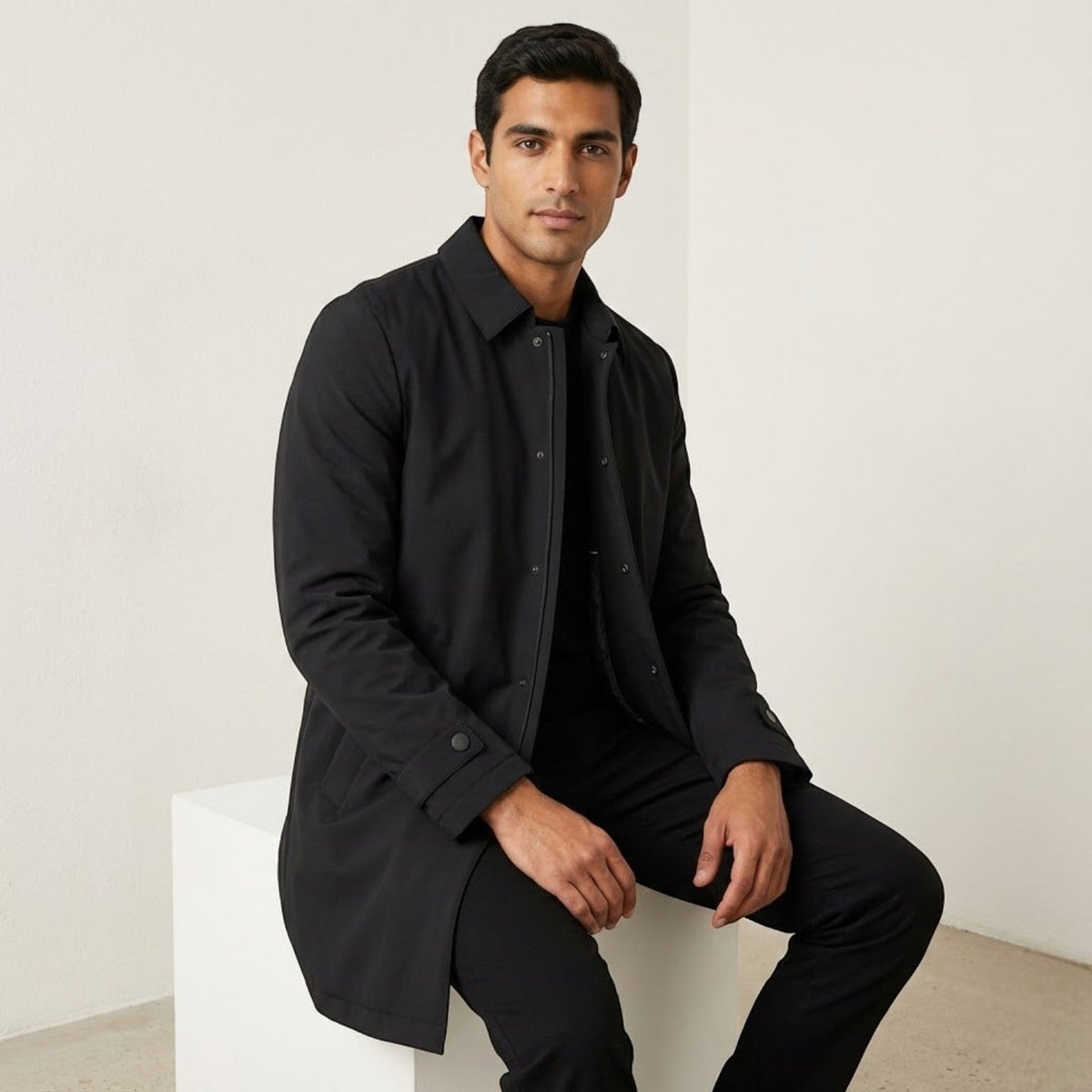 Nero – Men's Winter Coat Lined - Winter coat - Black - Davies & Cooper