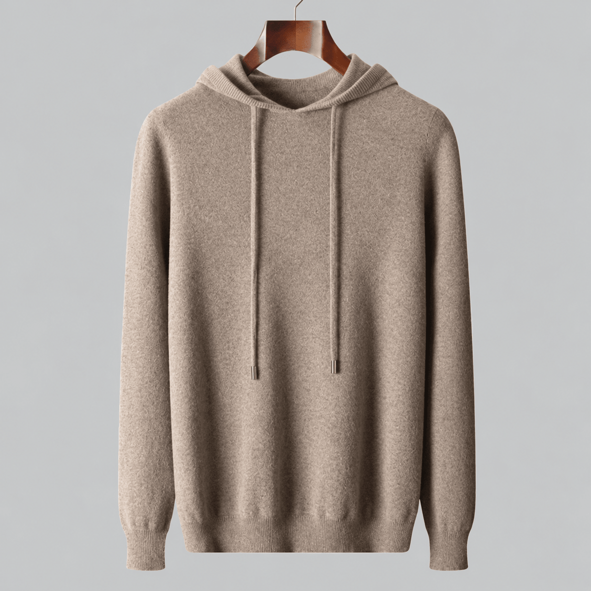 Oliver - Men's Hooded Knit Jumper with Drawstring Hood - Hoodies - Black - Davies & Cooper