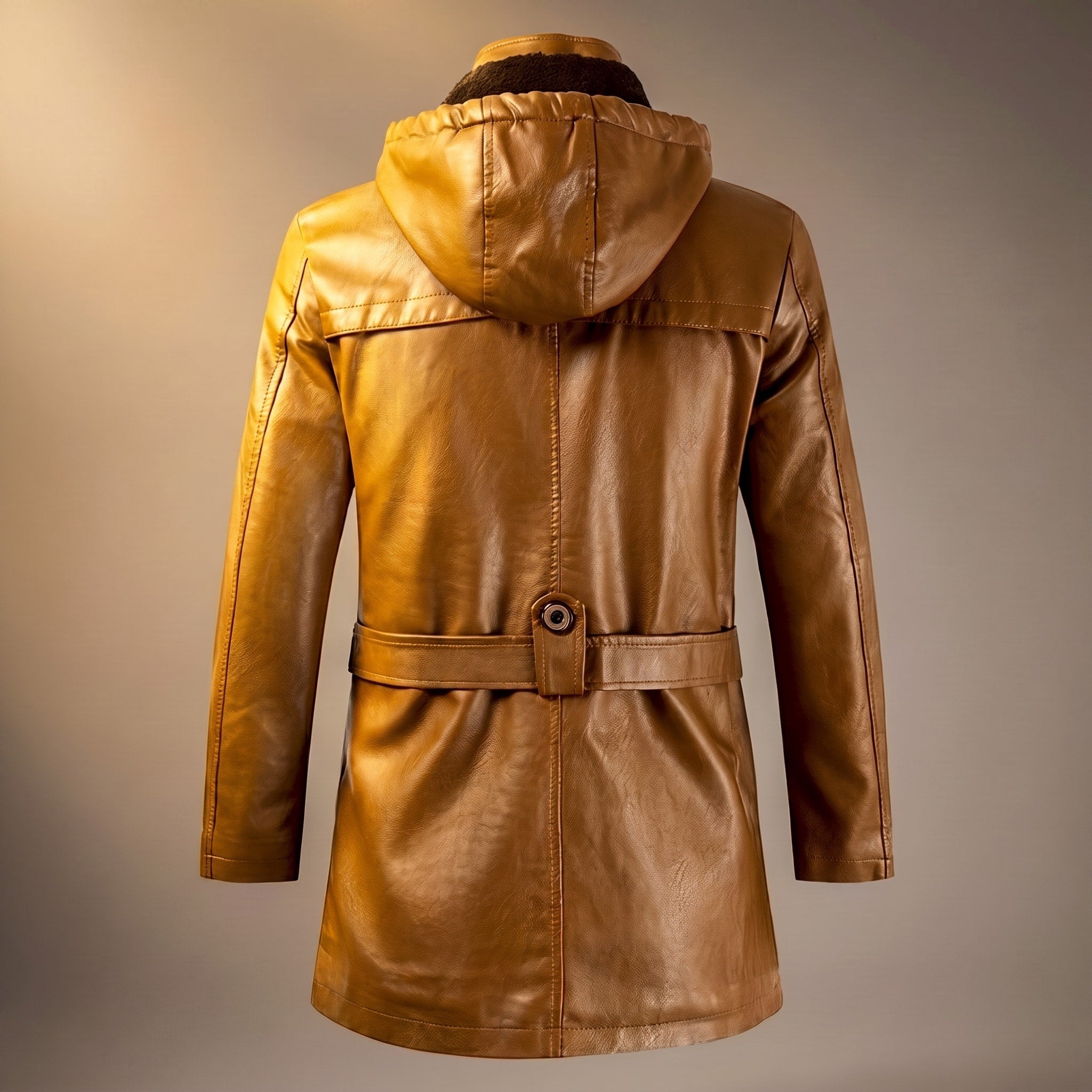 Oliver - Men's Hooded Longline Jacket with Zip Pockets - Coats & Jackets - Brown - Davies & Cooper