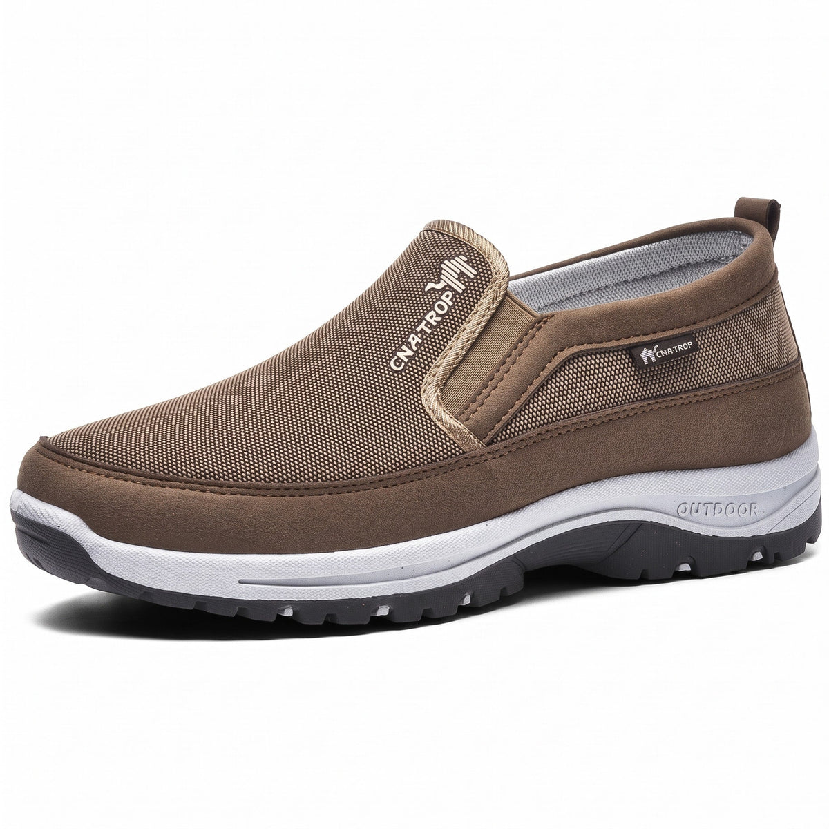 Oliver - Men's Orthopaedic Slip-On Trainers with Arch Support - Sneakers - Brown - Davies & Cooper