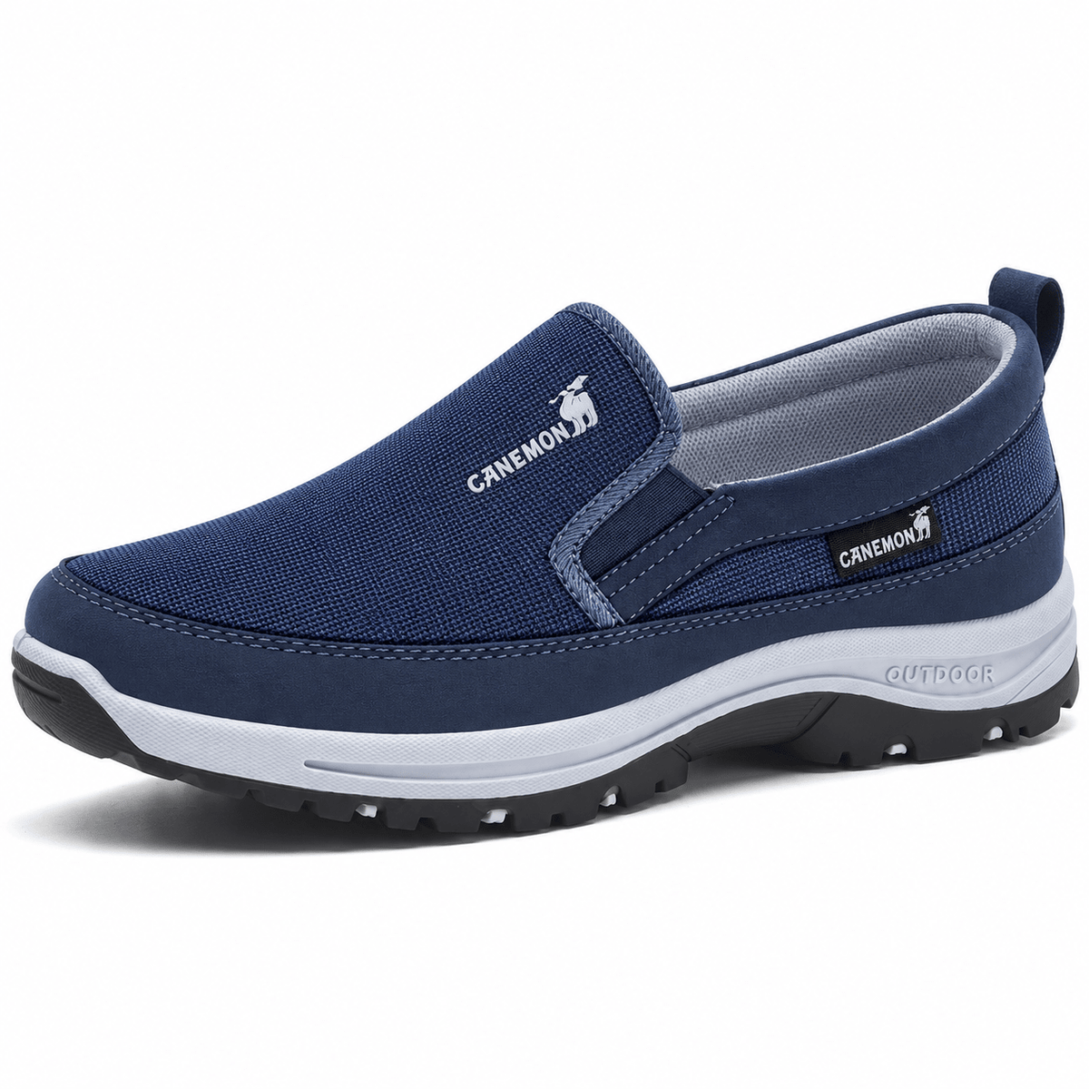 Oliver - Men's Orthopaedic Slip-On Trainers with Arch Support - Sneakers - Blue - Davies & Cooper
