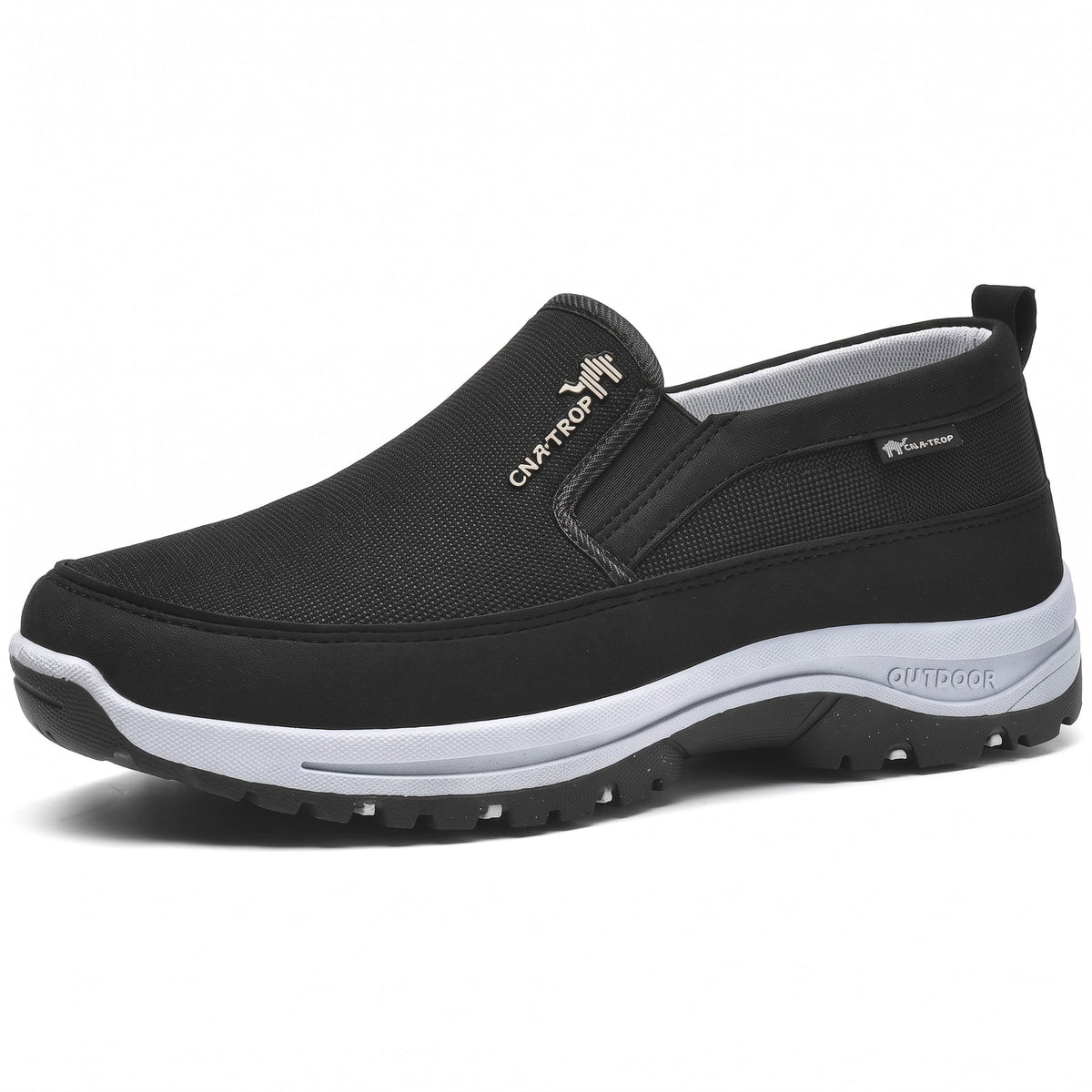 Oliver - Men's Orthopaedic Slip-On Trainers with Arch Support - Sneakers - Black - Davies & Cooper