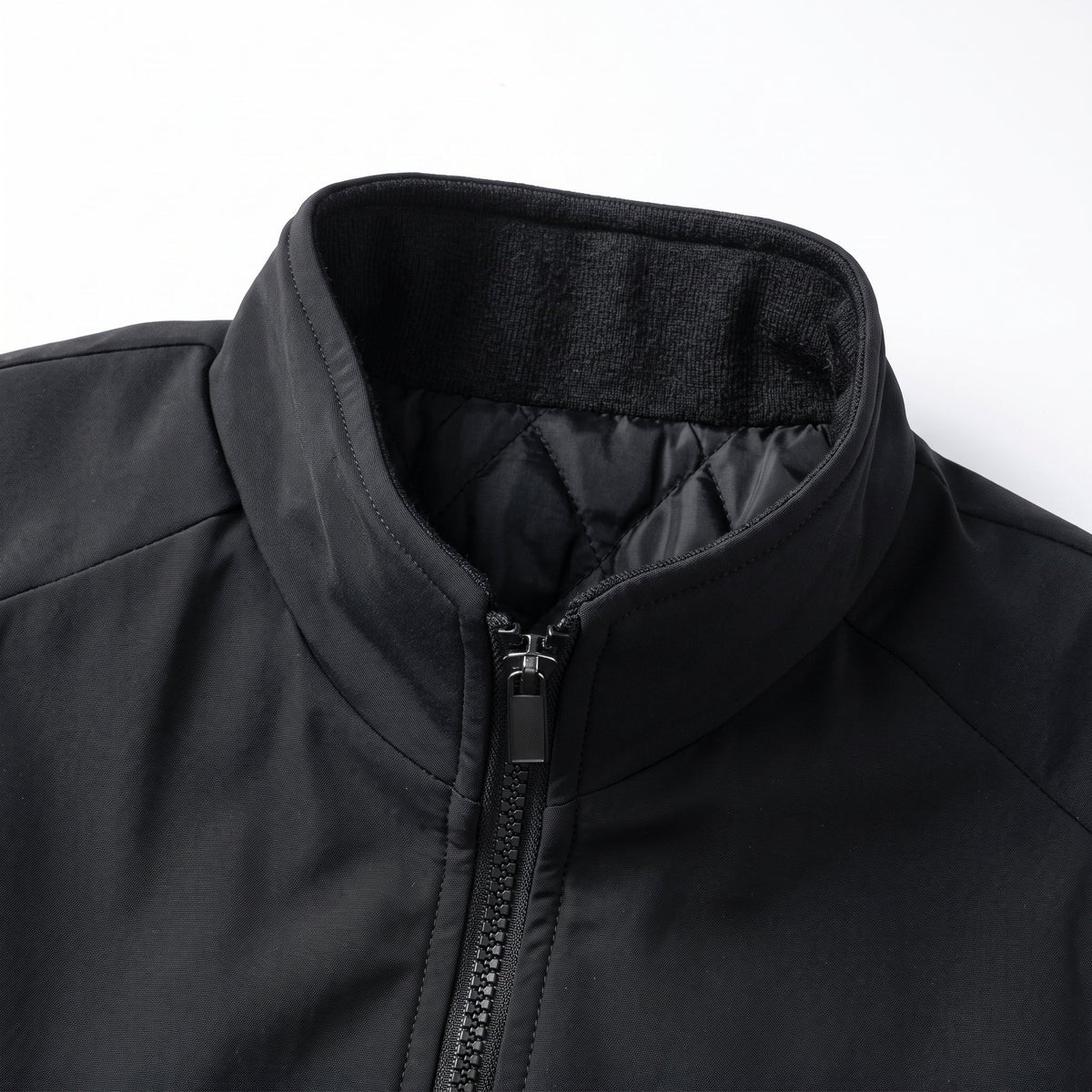 Oliver - Men's Quilted Zip-Up Jacket with Stand Collar - Sport Jackets - Grey - Davies & Cooper