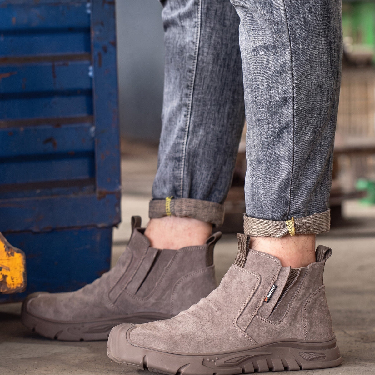 Oliver - Men's Steel Toe Chelsea Safety Boots with Non-Slip Sole - Safety Boots - Brown - Davies & Cooper