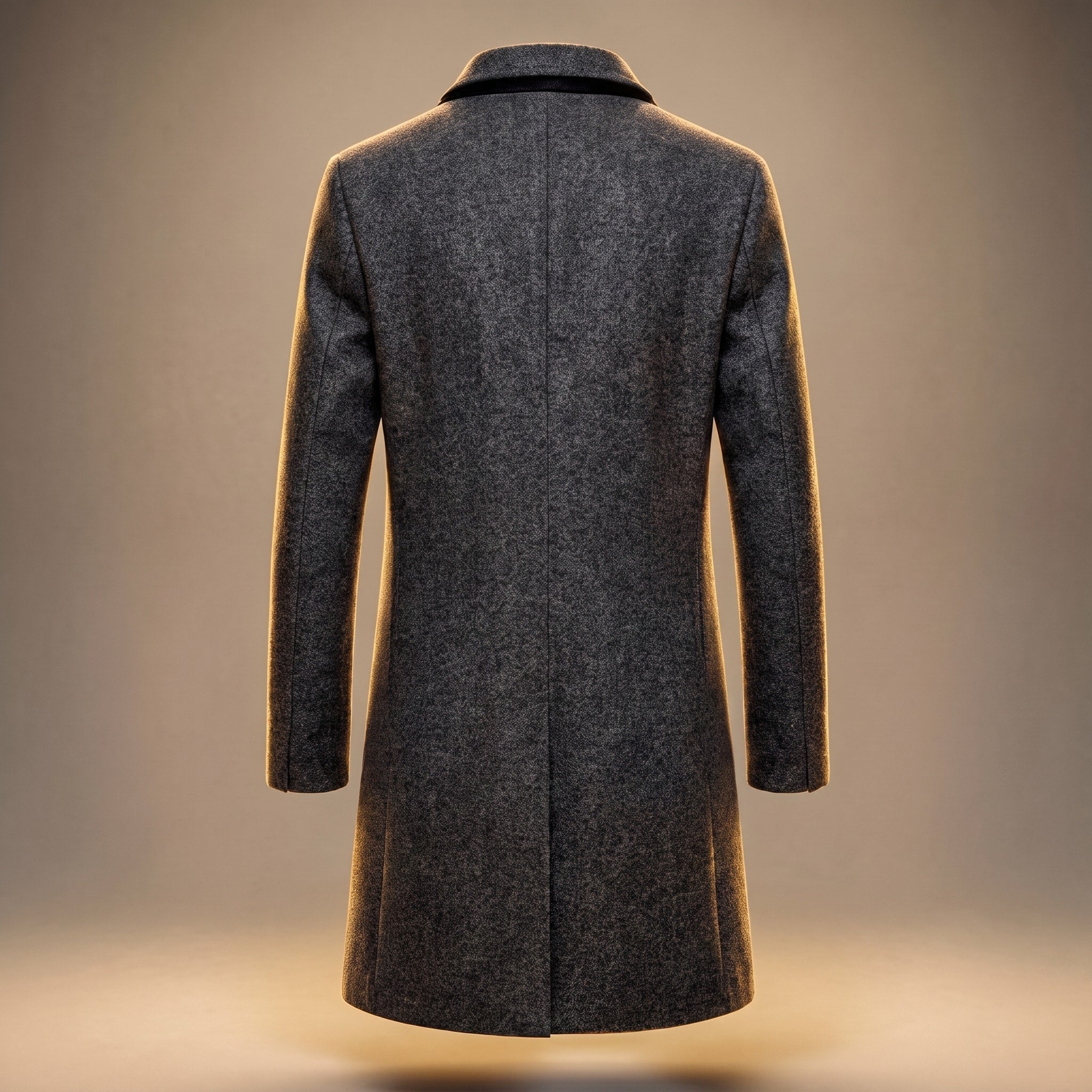 Oliver - Men's Tailored Longline Overcoat with Notch Lapel - Overcoats - Grey - Davies & Cooper