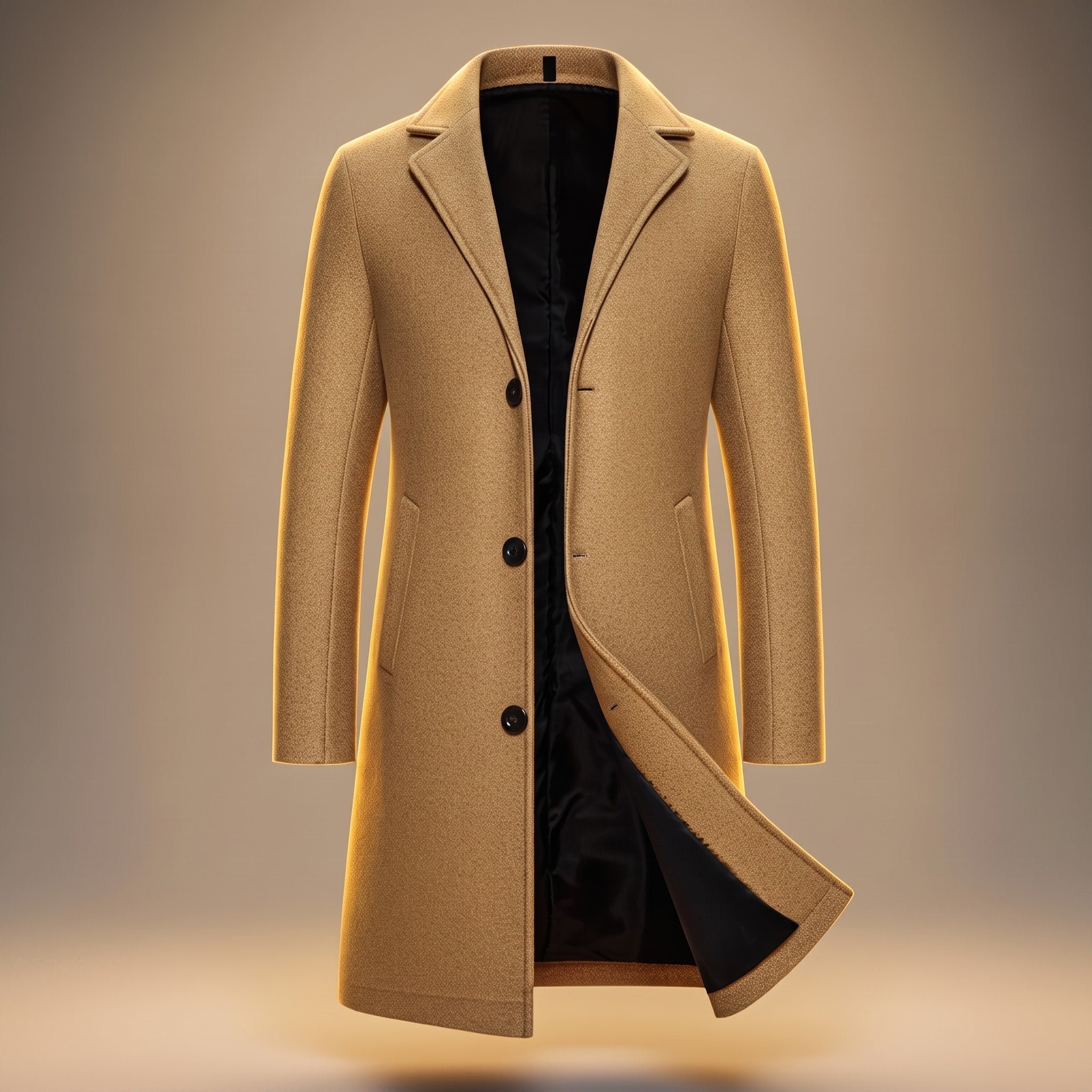 Oliver - Men's Tailored Longline Overcoat with Notch Lapel - Overcoats - Brown - Davies & Cooper