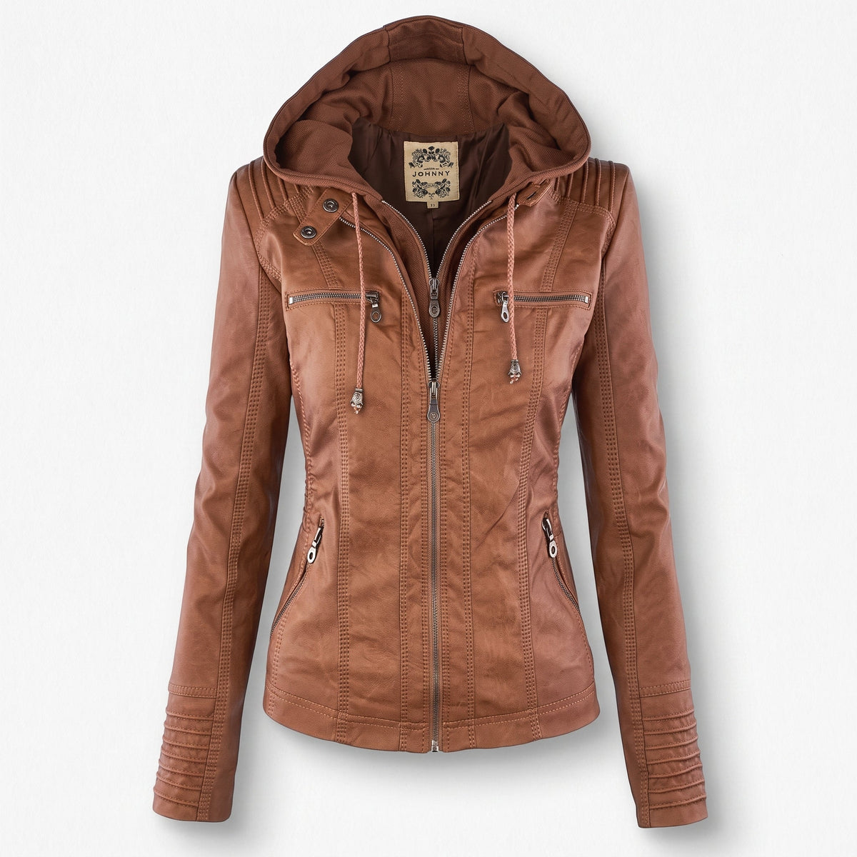 Olivia - Women's Slim Fit Hooded Transitional Jacket - Jackets - Brown - Davies & Cooper