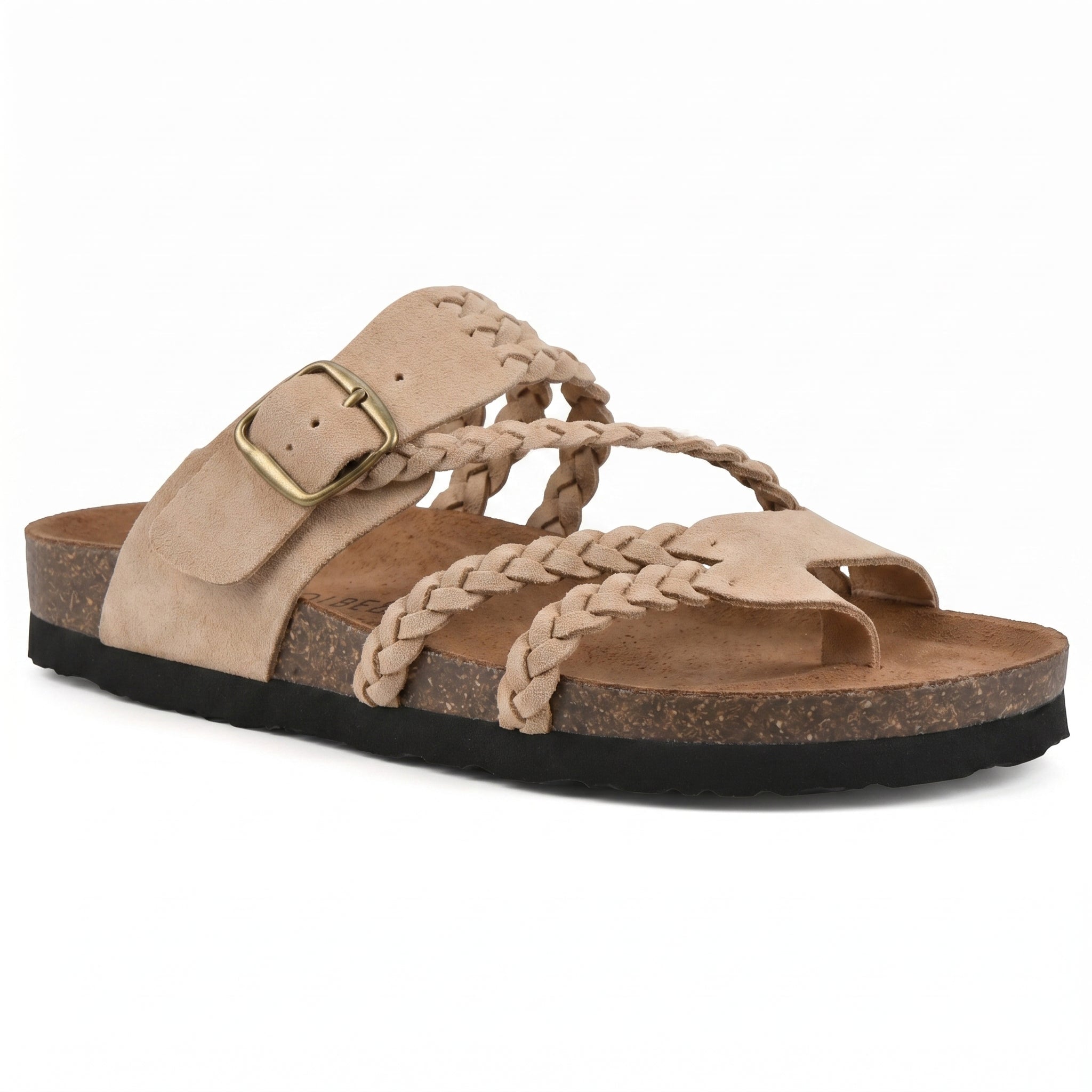 Paula - Women's Summer Braided Toe Loop Flat Sandals - Sandal - Beige - Davies & Cooper
