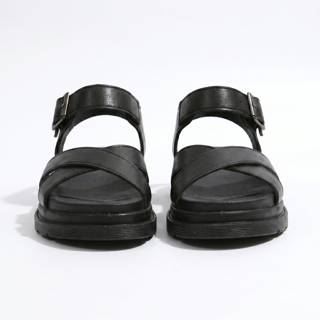 Reese - Women's Chunky Strap Sandals - Sandals - Black - Davies & Cooper