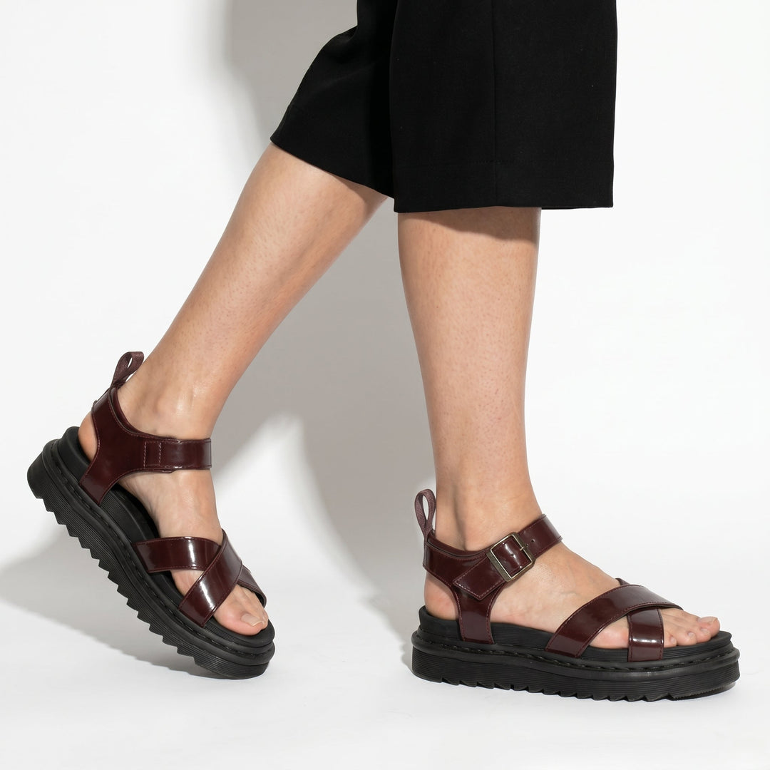 Reese - Women's Chunky Strap Sandals - Sandals - Red - Davies & Cooper