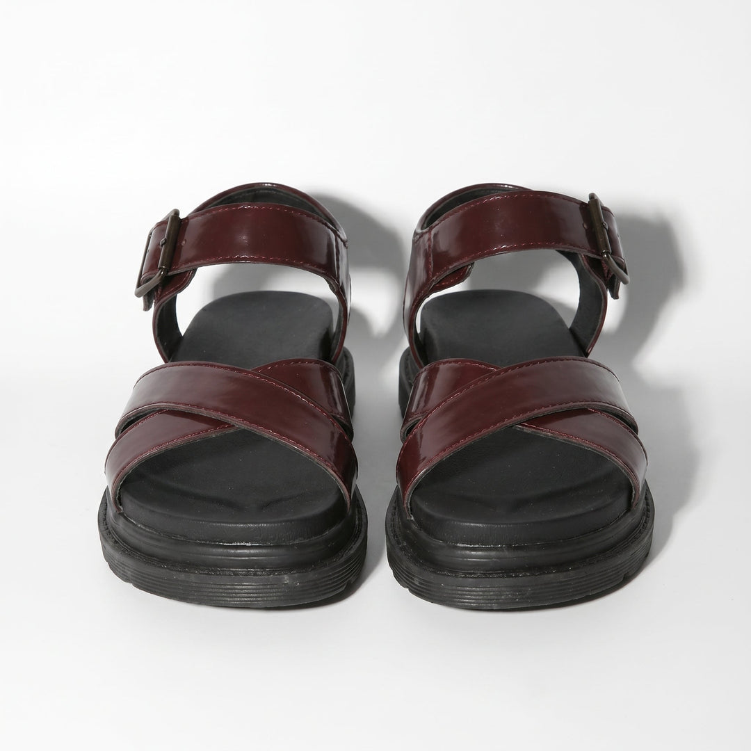 Reese - Women's Chunky Strap Sandals - Sandals - Red - Davies & Cooper