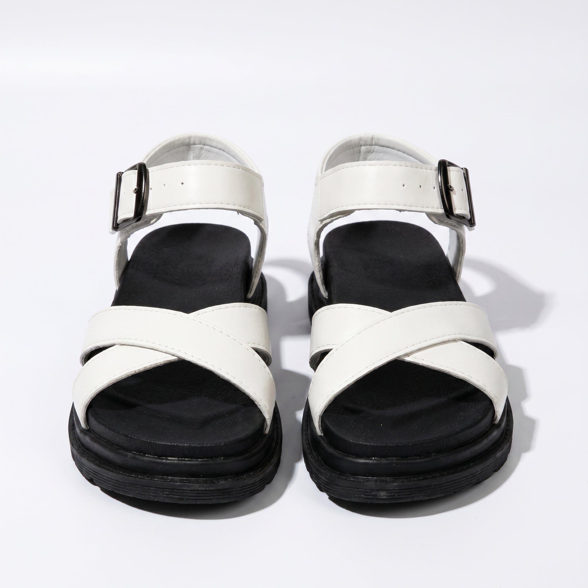 Reese - Women's Chunky Strap Sandals - Sandals - White - Davies & Cooper