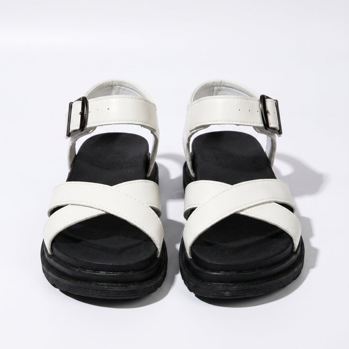 Reese - Women's Chunky Strap Sandals - Sandals - White - Davies & Cooper