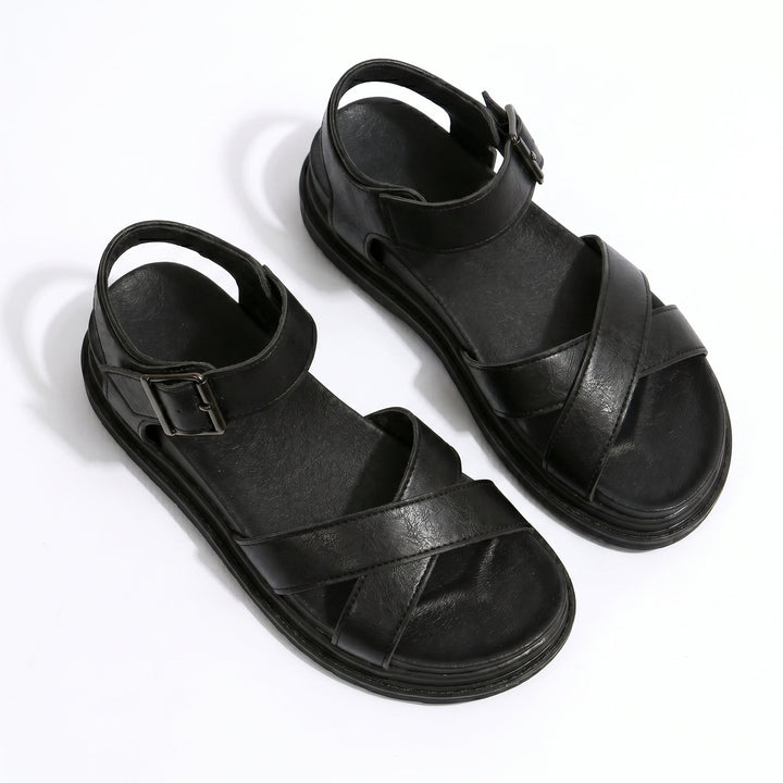 Reese - Women's Chunky Strap Sandals - Sandals - Black - Davies & Cooper