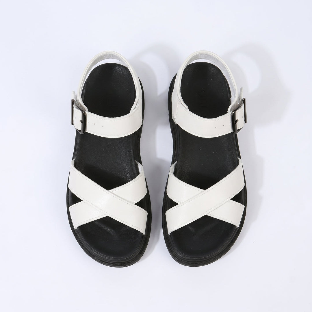Reese - Women's Chunky Strap Sandals - Sandals - White - Davies & Cooper
