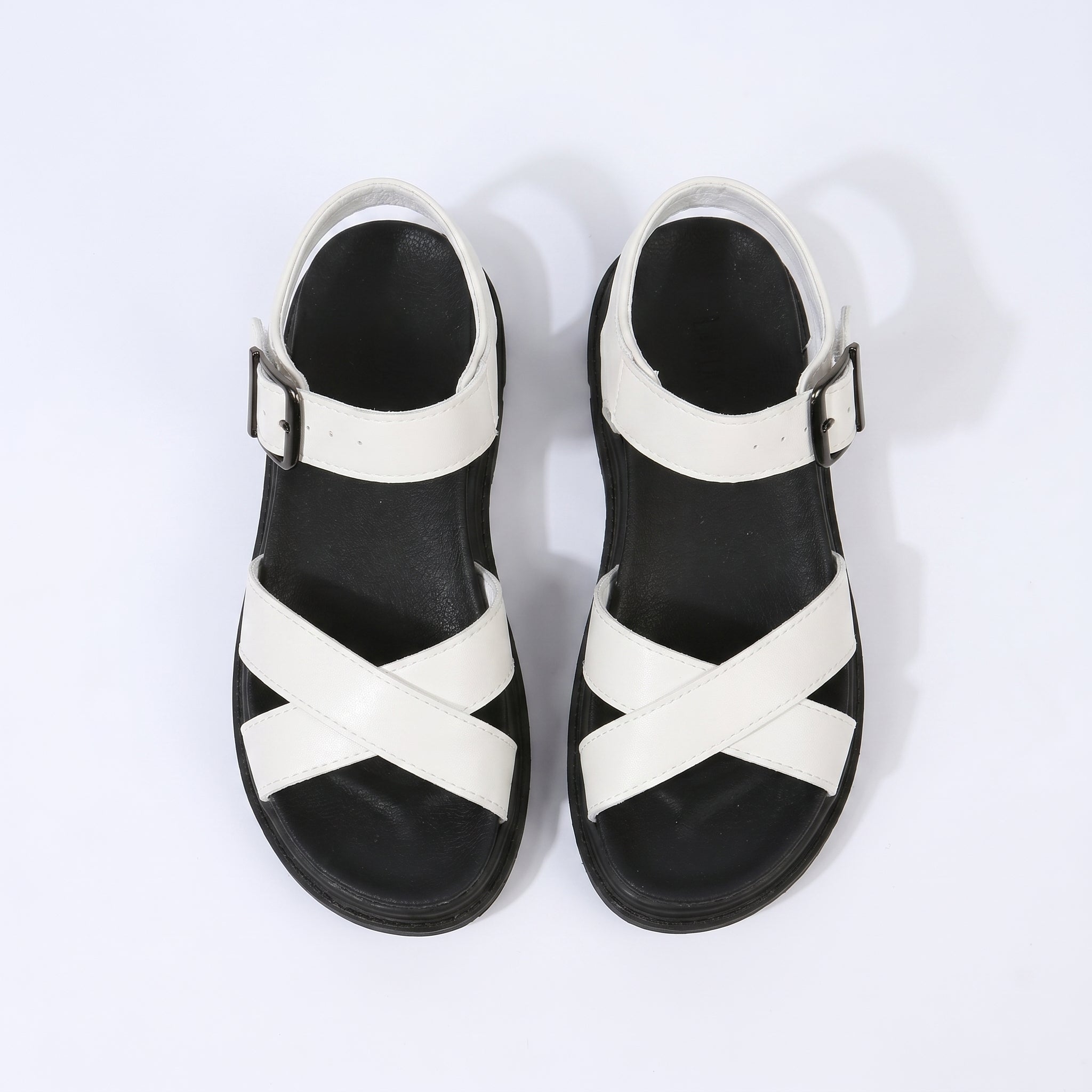Reese - Women's Chunky Strap Sandals - Sandals - White - Davies & Cooper