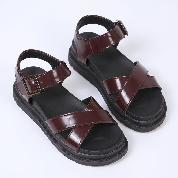 Reese - Women's Chunky Strap Sandals - Sandals - Red - Davies & Cooper