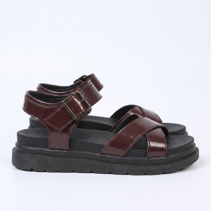 Reese - Women's Chunky Strap Sandals - Sandals - Red - Davies & Cooper