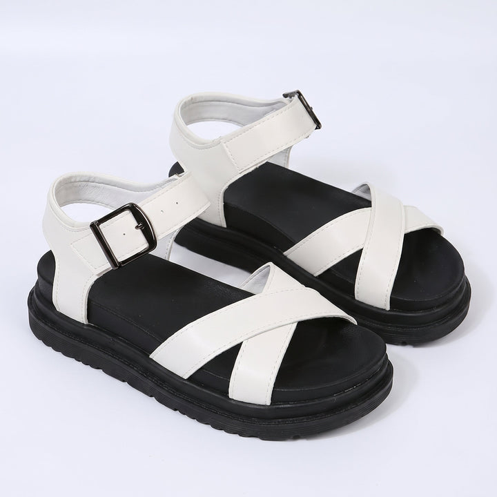 Reese - Women's Chunky Strap Sandals - Sandals - White - Davies & Cooper