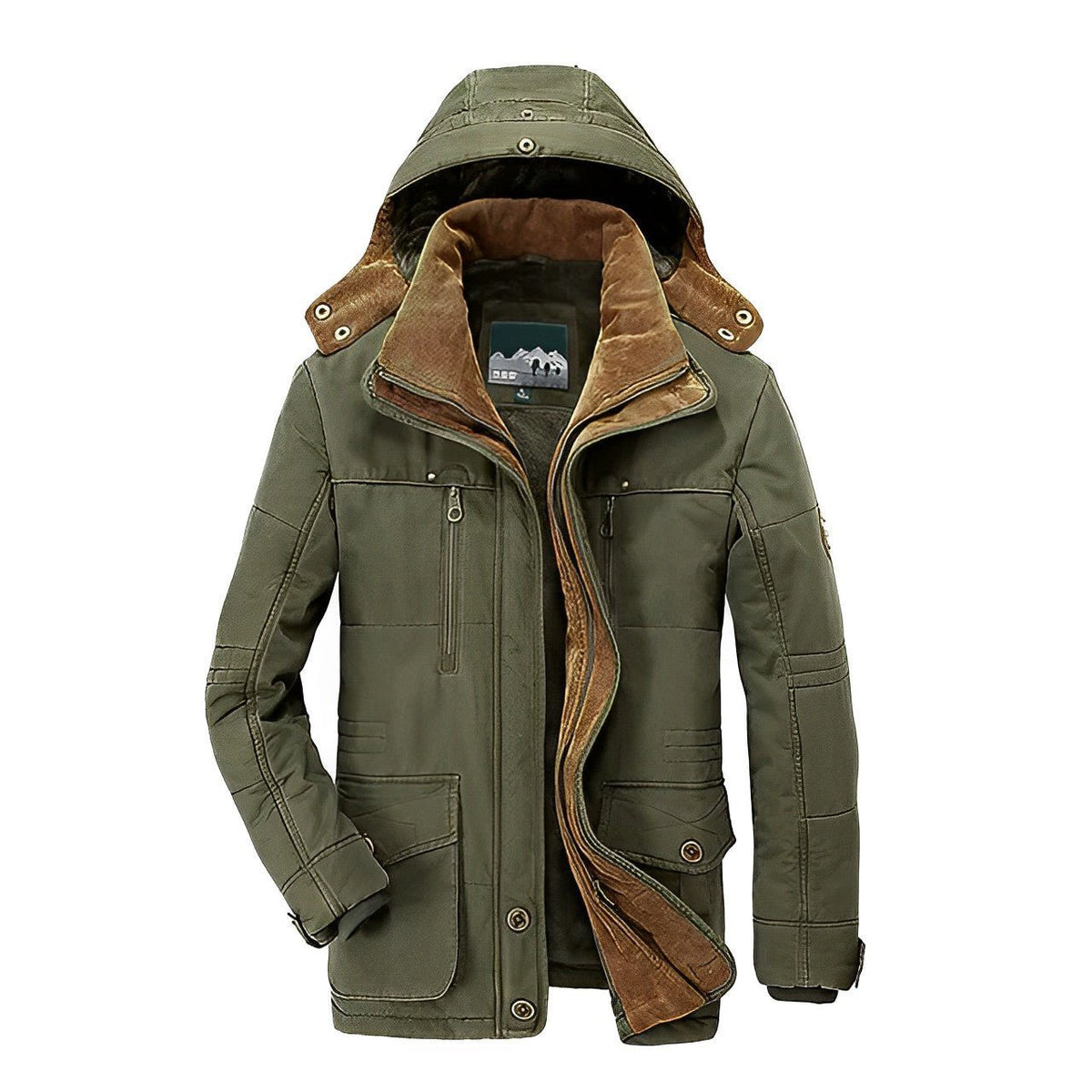 Reinhold - Classic Winter Coat with Stand-up Collar - Parka Jacket - Green - Davies & Cooper