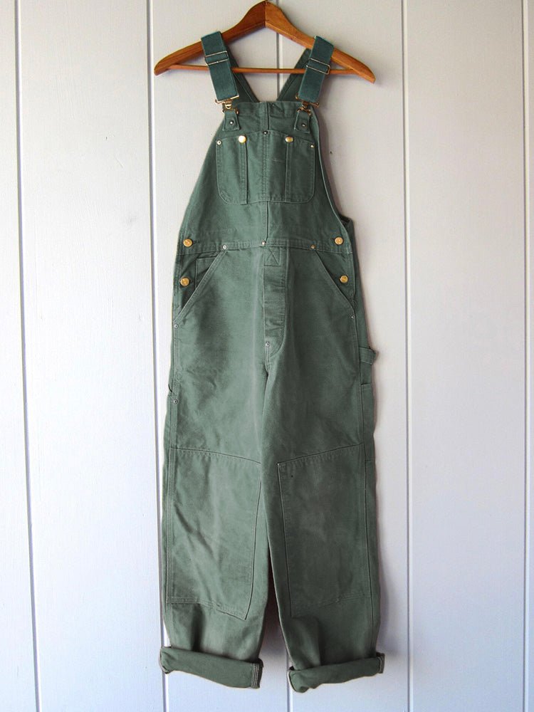 Rosie - Women's Relaxed Fit Wide - Leg Dungarees with Multi - Pocket - Overall - Green - Davies & Cooper