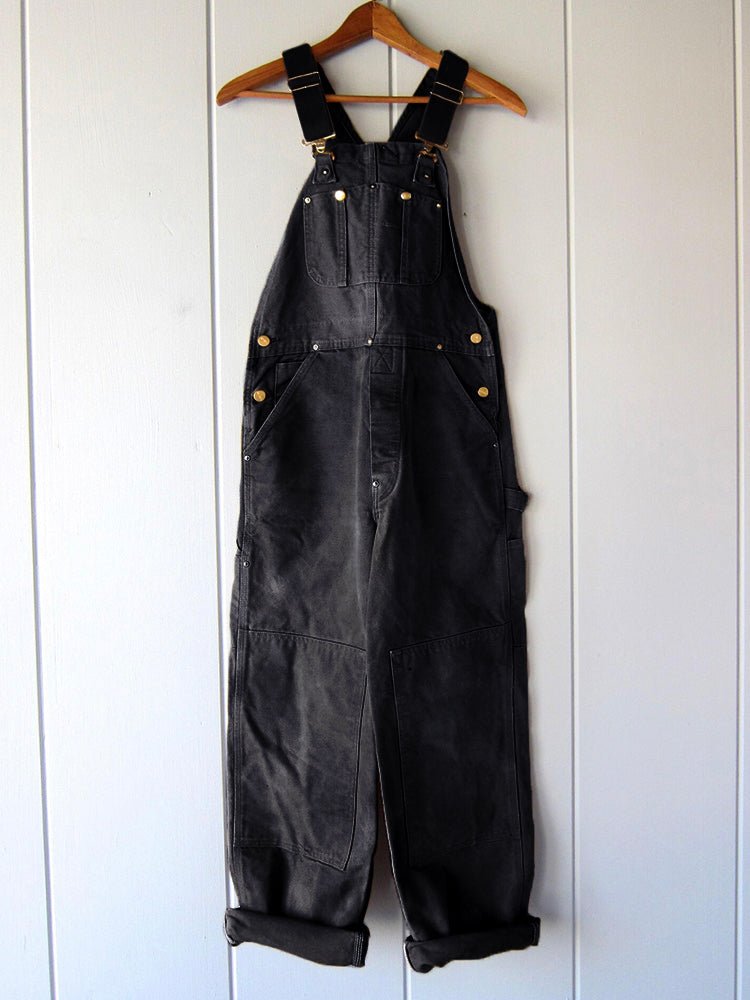 Rosie - Women's Relaxed Fit Wide - Leg Dungarees with Multi - Pocket - Overall - Black - Davies & Cooper