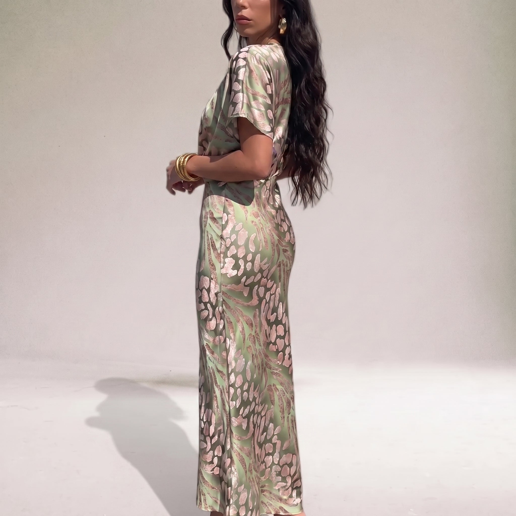 Rosie - Women's Twist Front Wedding Guest Maxi Dress - Maxi Dress - Light Green - Davies & Cooper